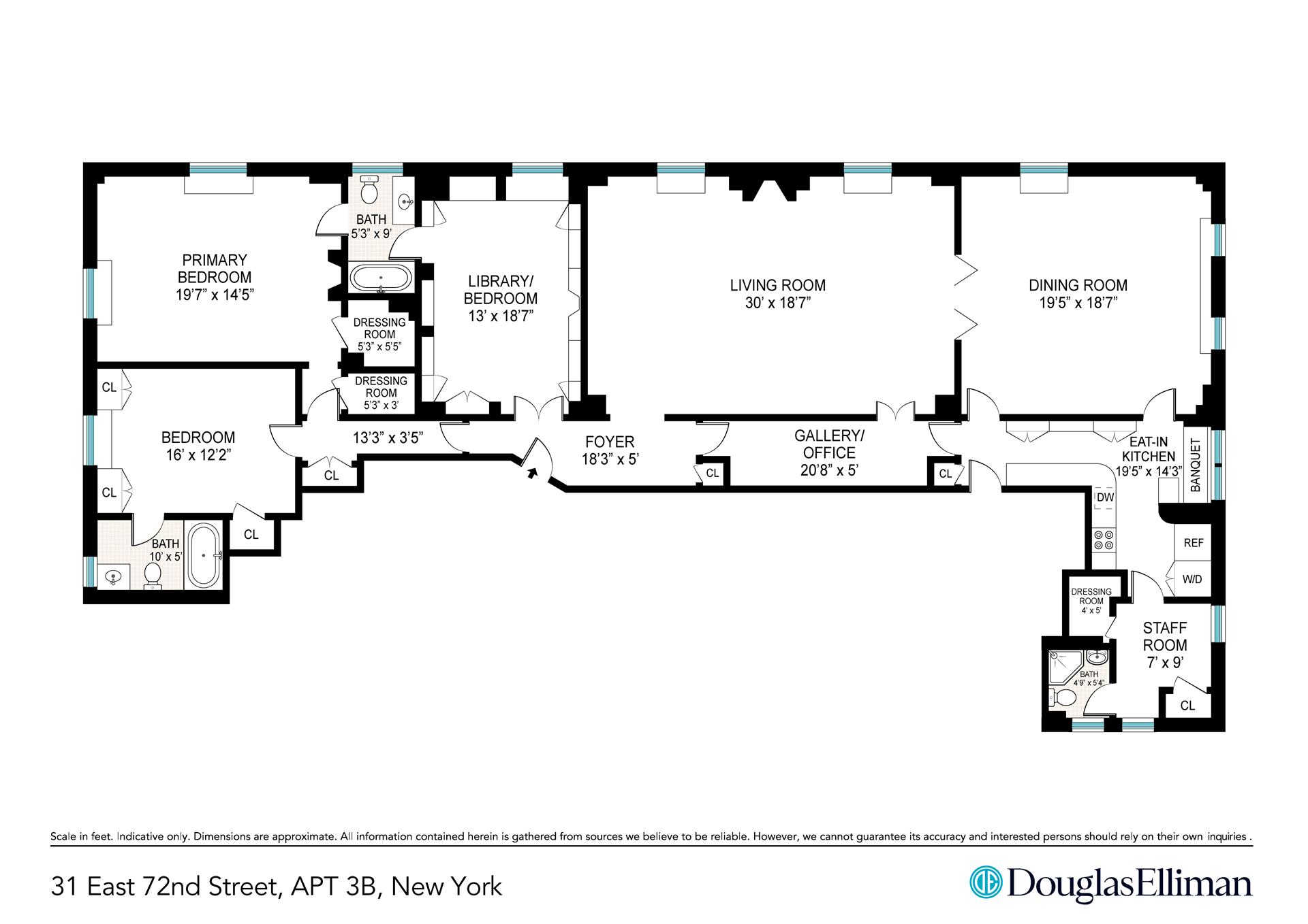 Floorplan for 31 East 72nd Street, 3B