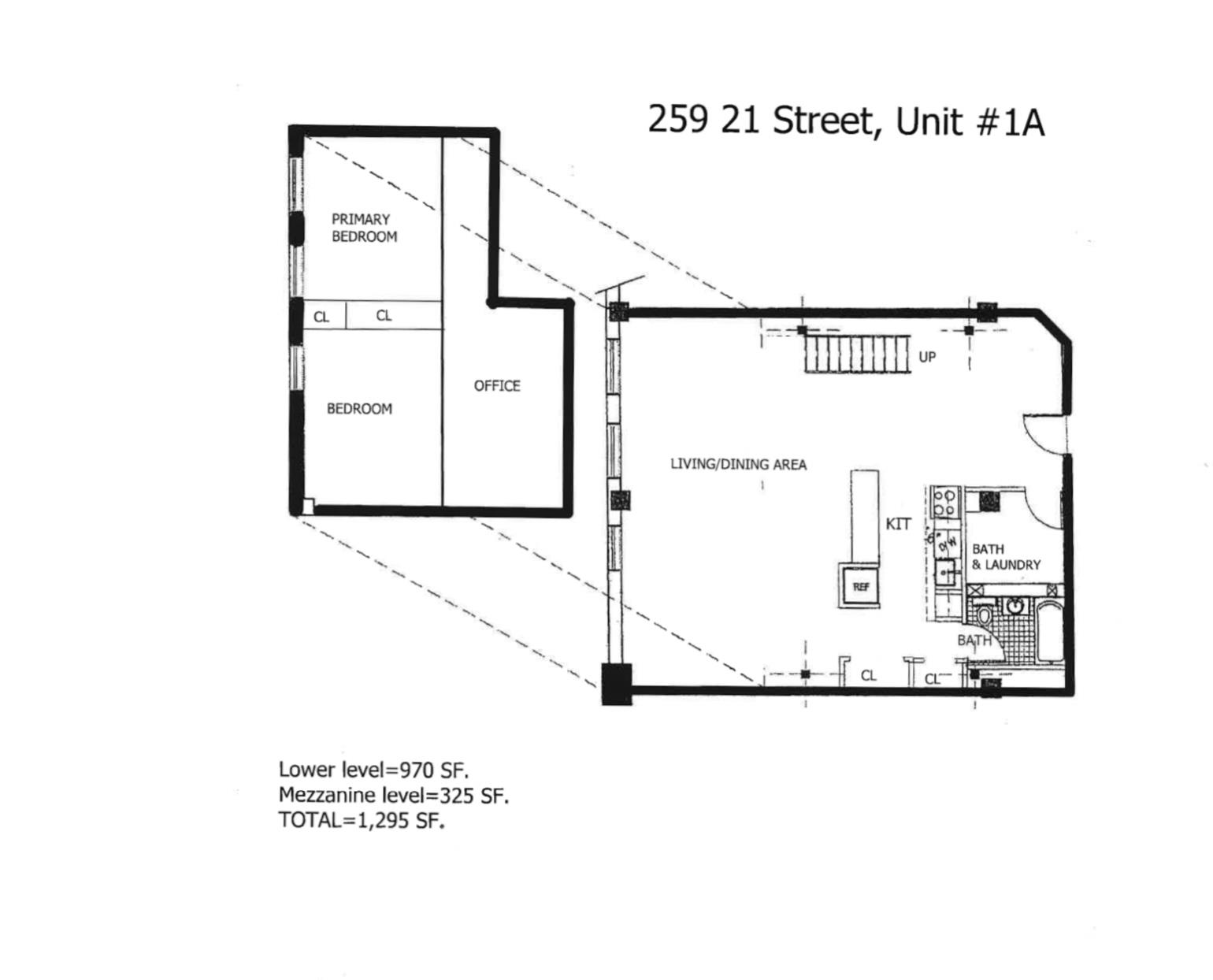 Floorplan for 259 21st Street, 1-A