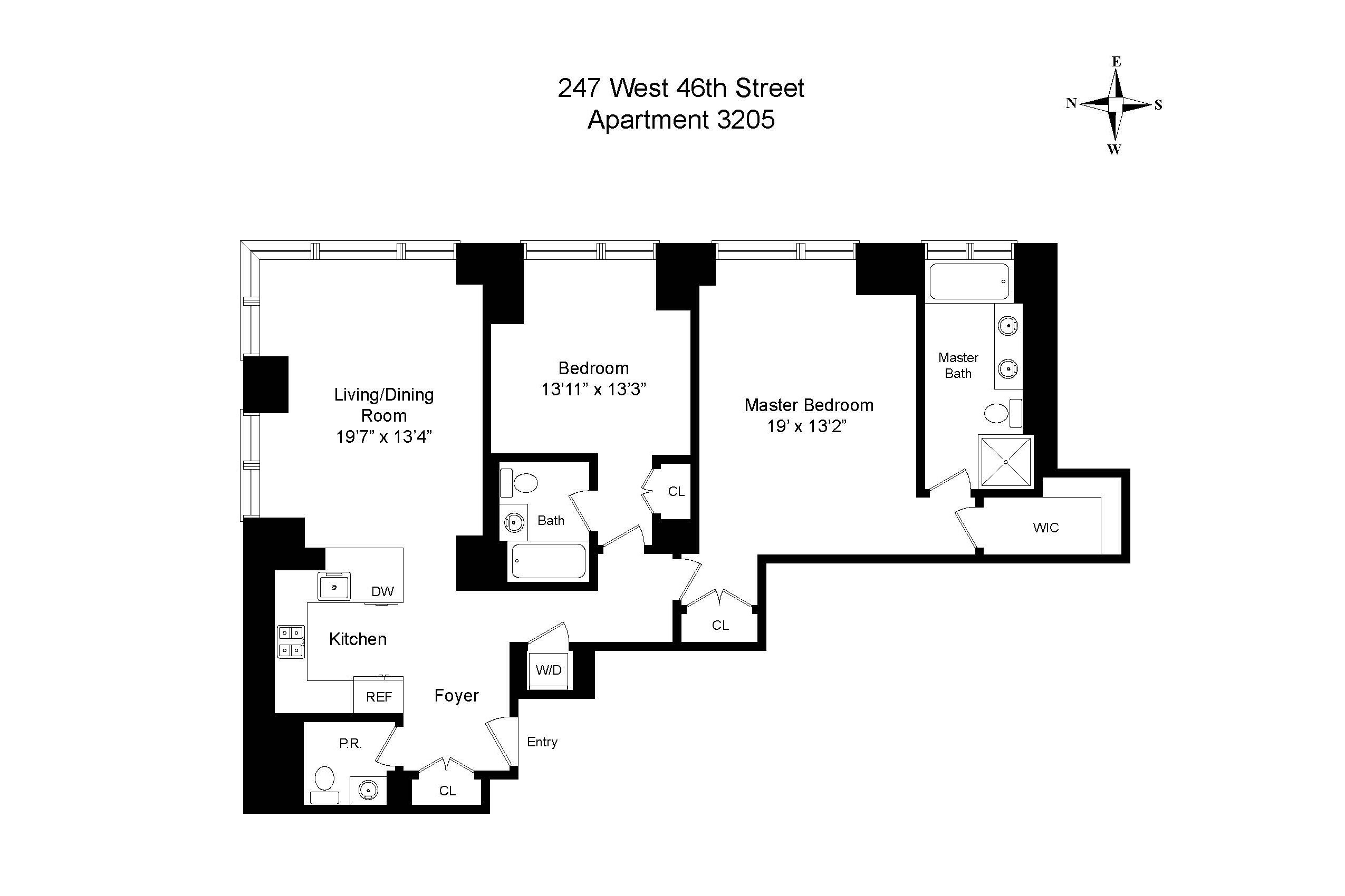 Floorplan for 247 West 46th Street, 3205