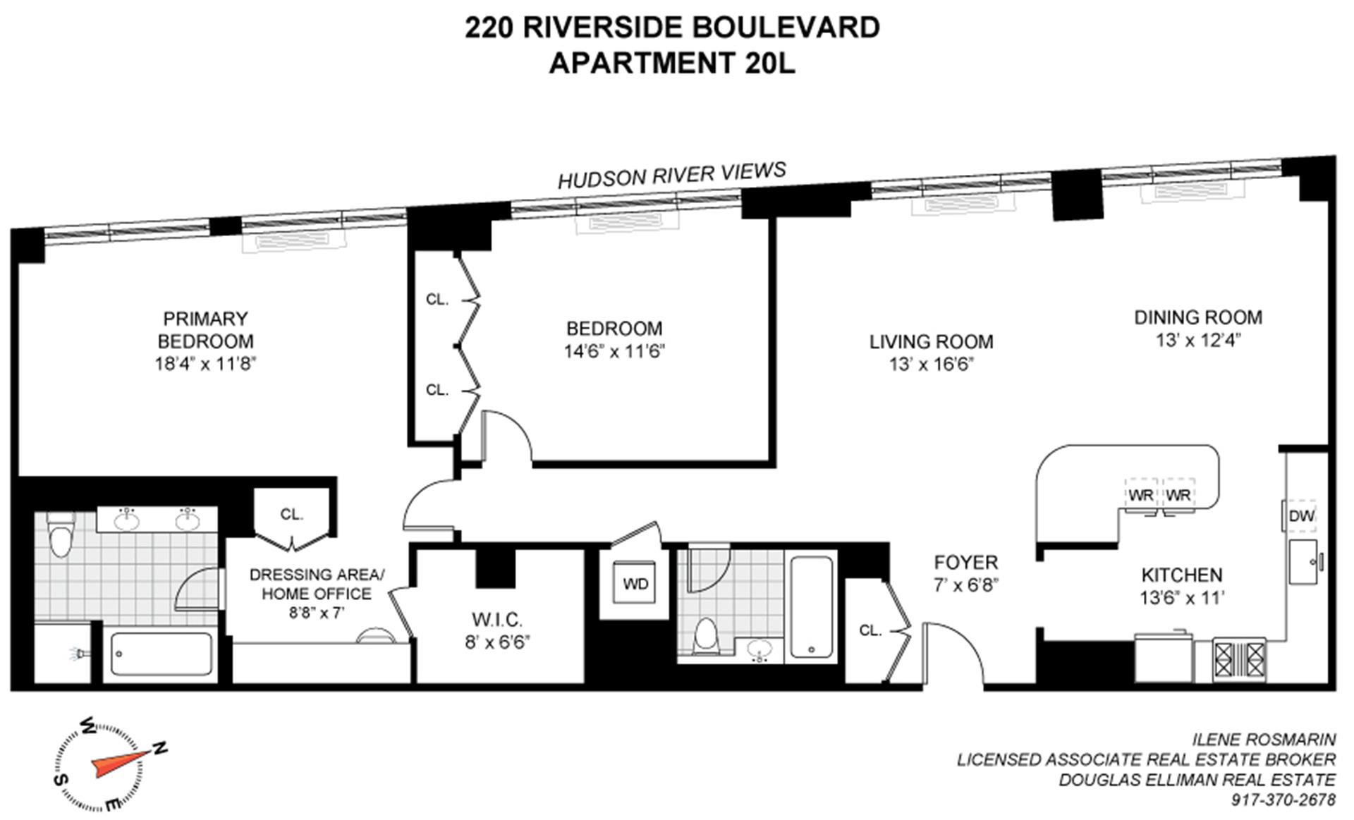 Floorplan for 220 Riverside Boulevard, 20L