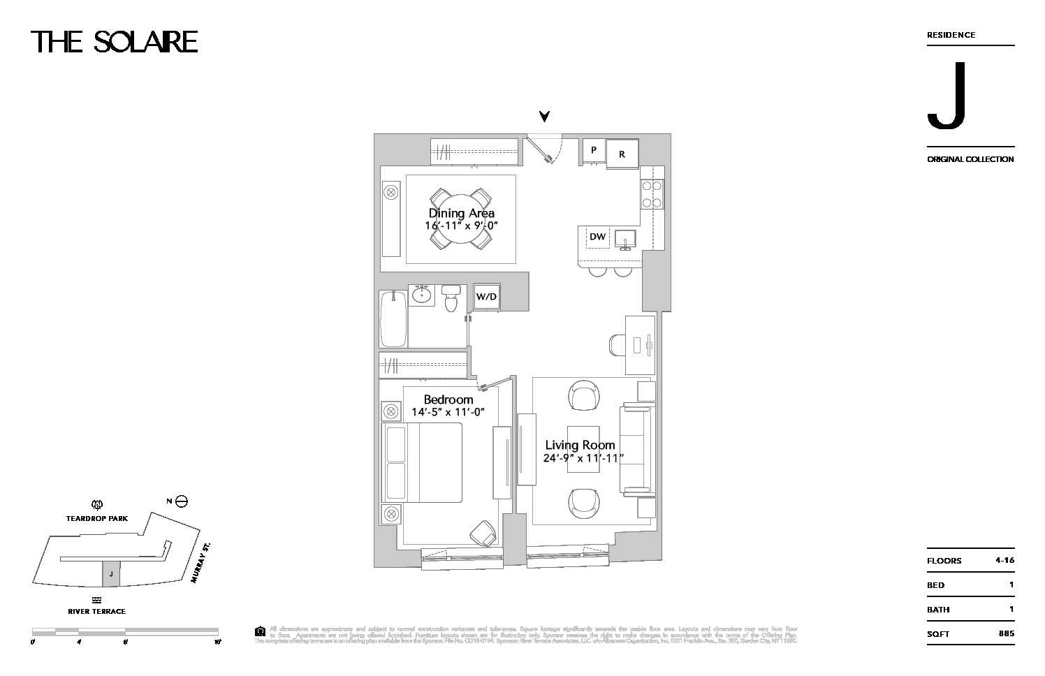 Floorplan for 20 River Terrace, 4J