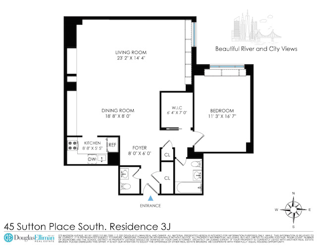 Floorplan for 45 Sutton Place, 3J