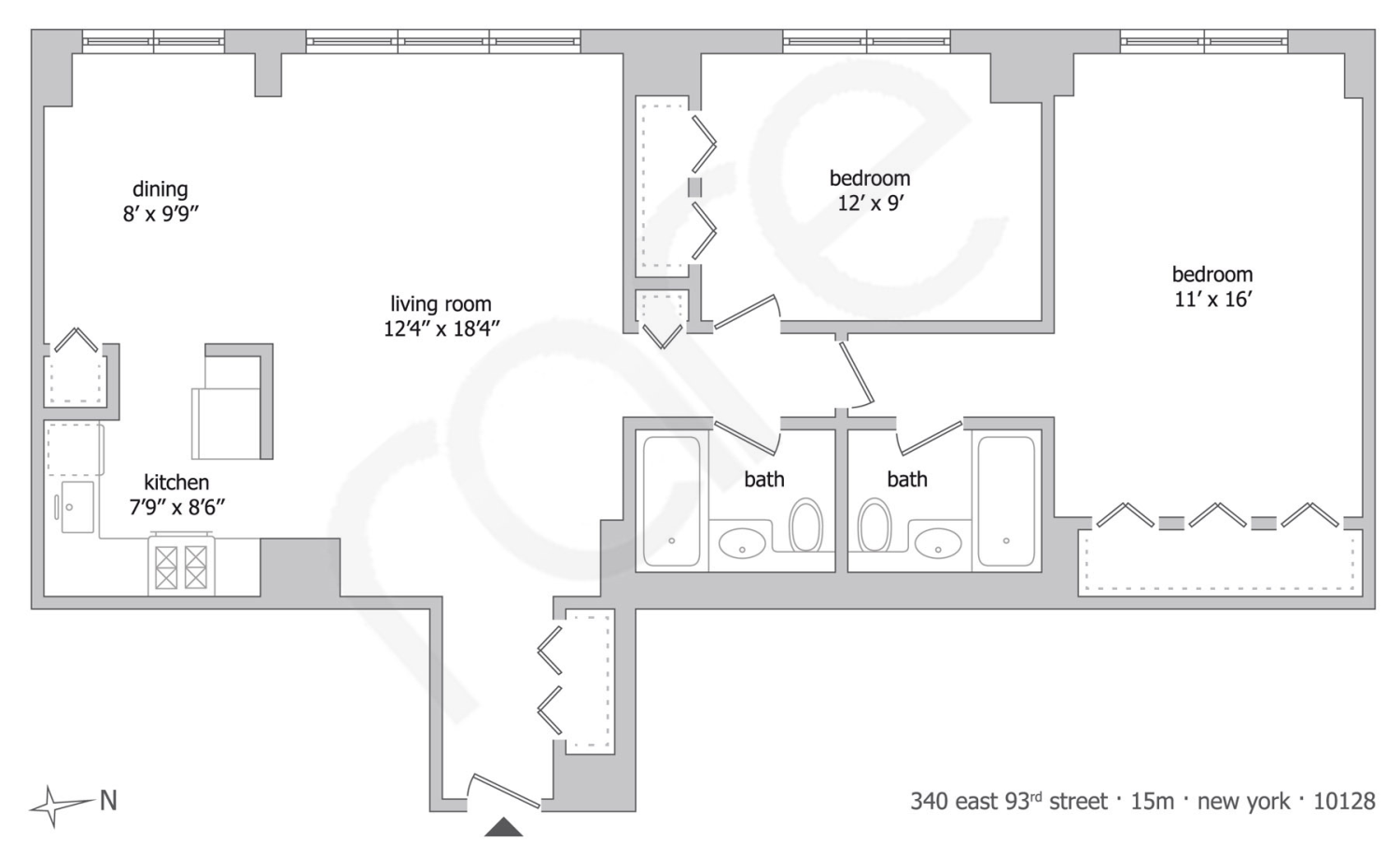 Floorplan for 340 East 93rd Street, 15M