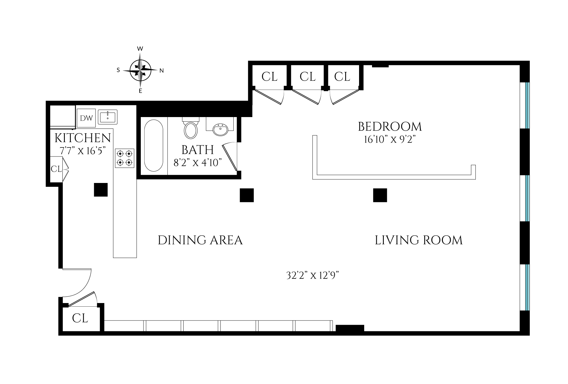 Floorplan for 250 West 27th Street, 4E