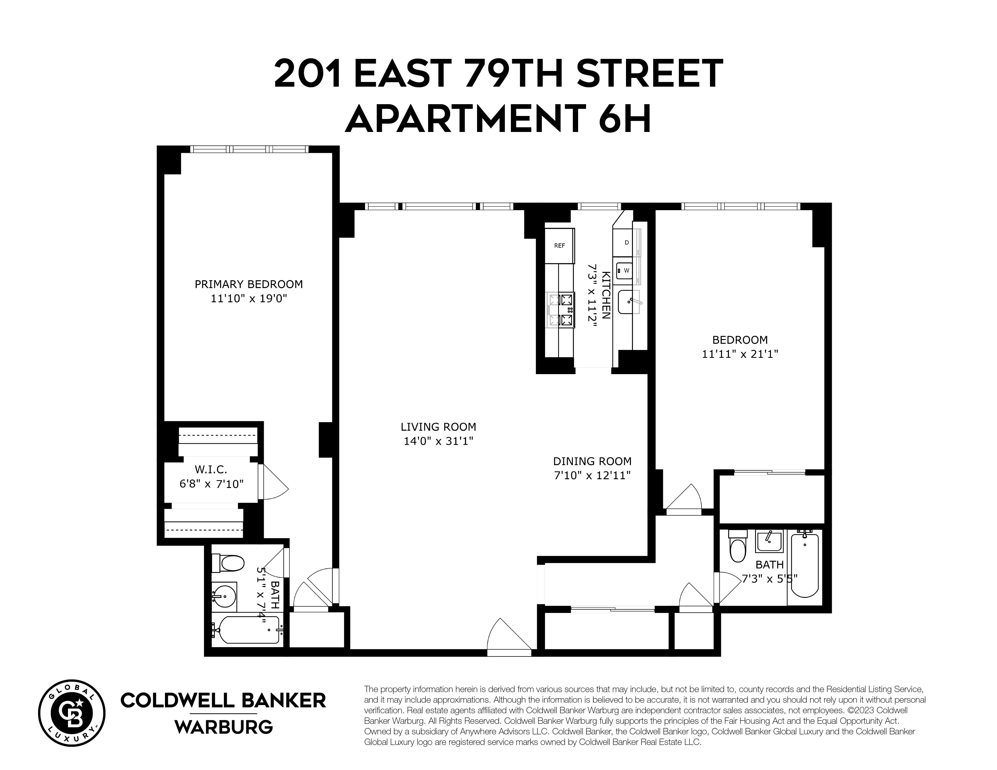 Floorplan for 201 East 79th Street, 6H