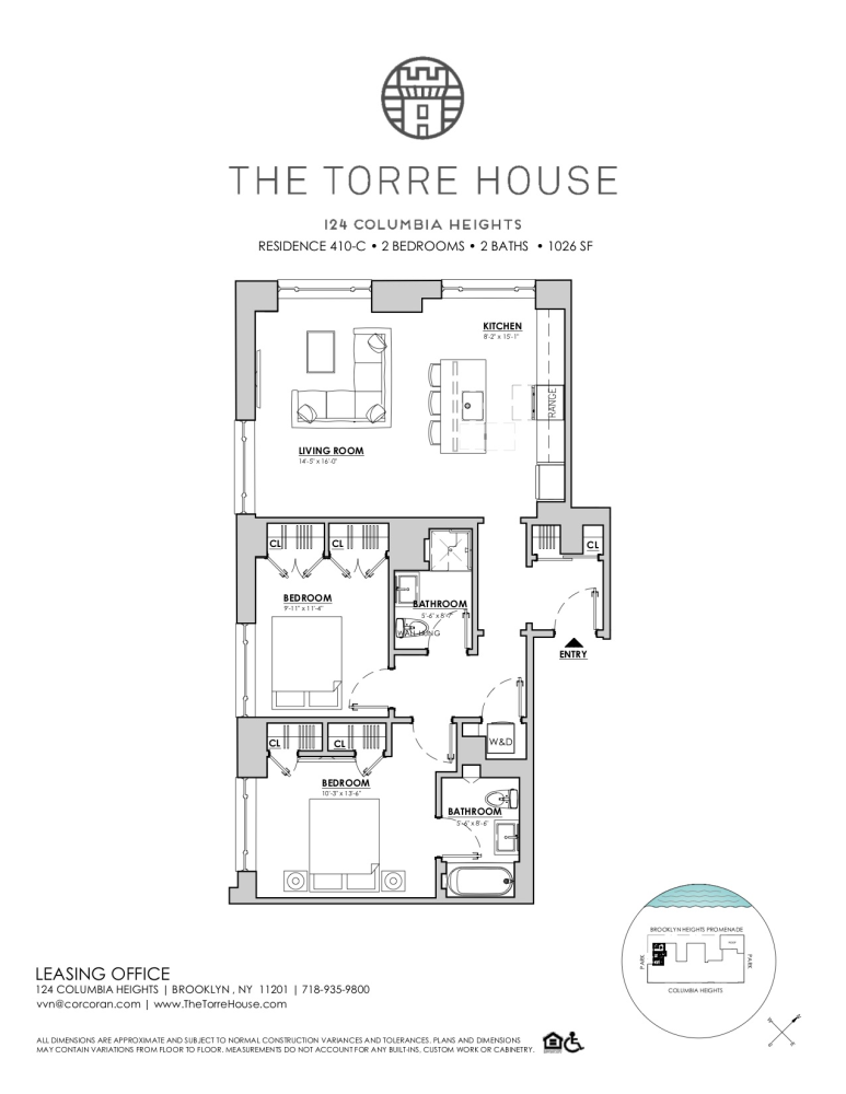 Floorplan for 124 Columbia Heights, 410