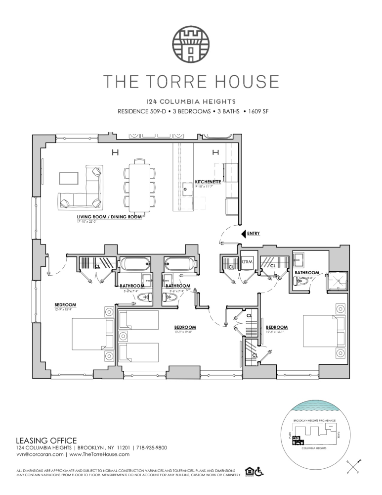 Floorplan for 124 Columbia Heights, 509