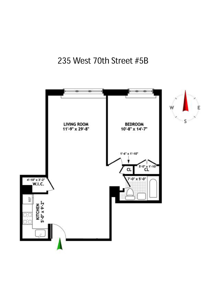 Floorplan for 235 West 70th Street, 5B