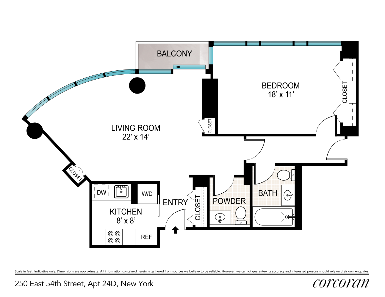 Floorplan for 250 East 54th Street, 24D