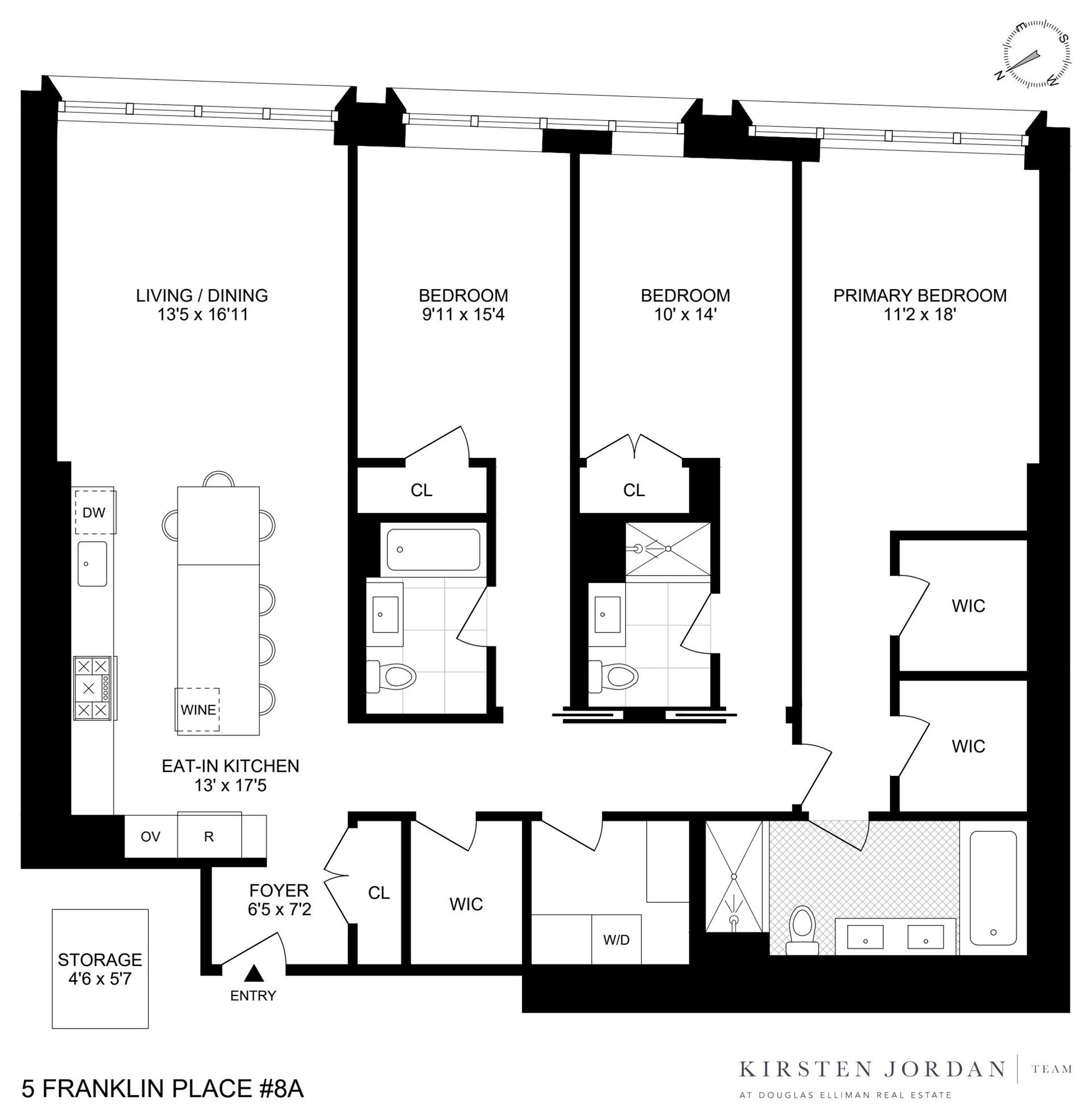 Floorplan for 5 Franklin Place, 8A