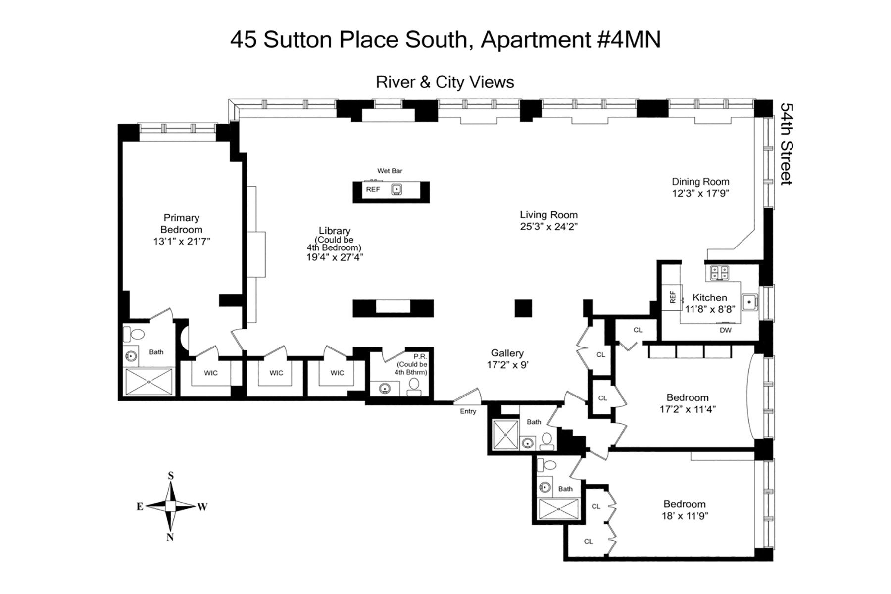 Floorplan for 45 Sutton Place, 4MN