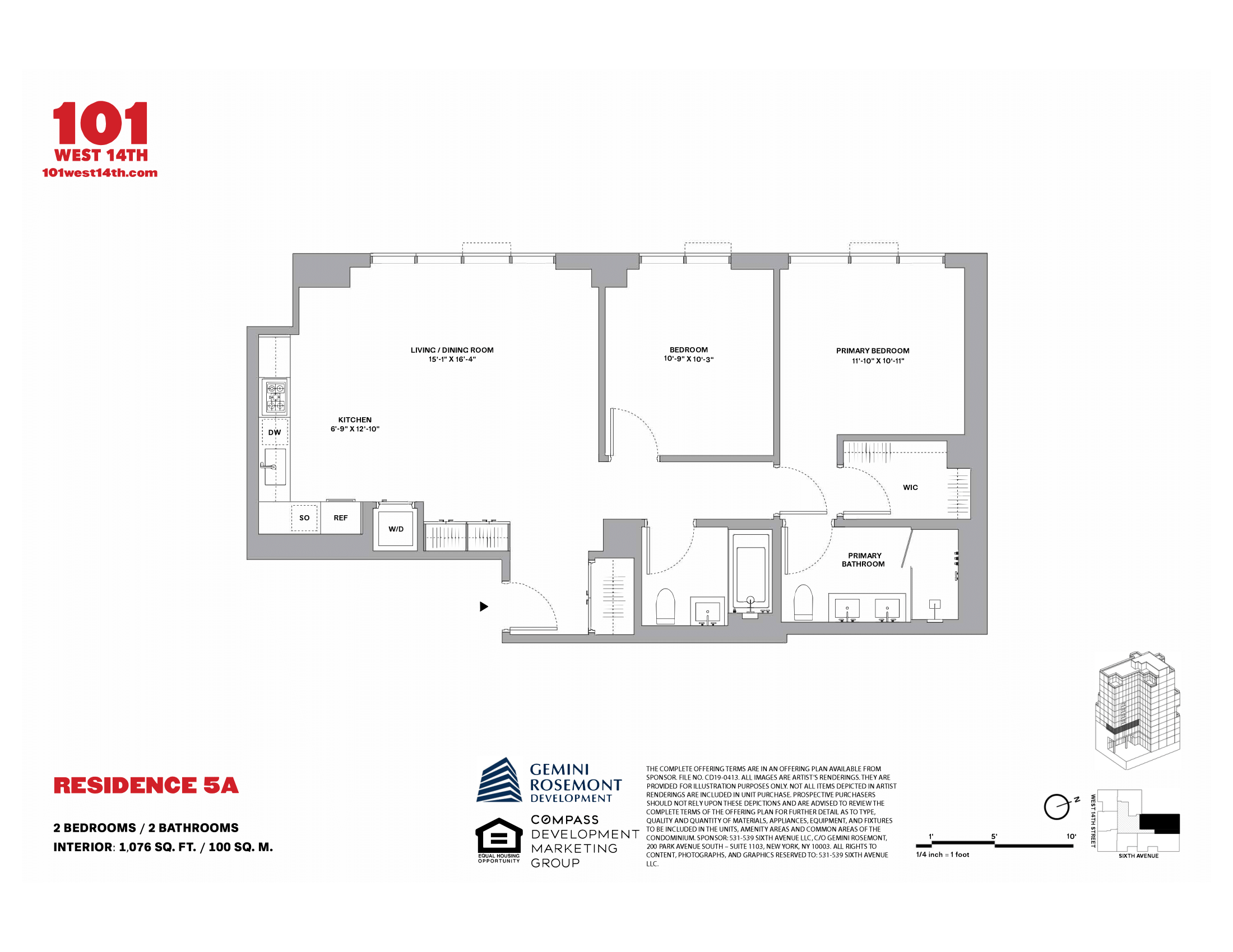 Floorplan for 101 West 14th Street, 5A