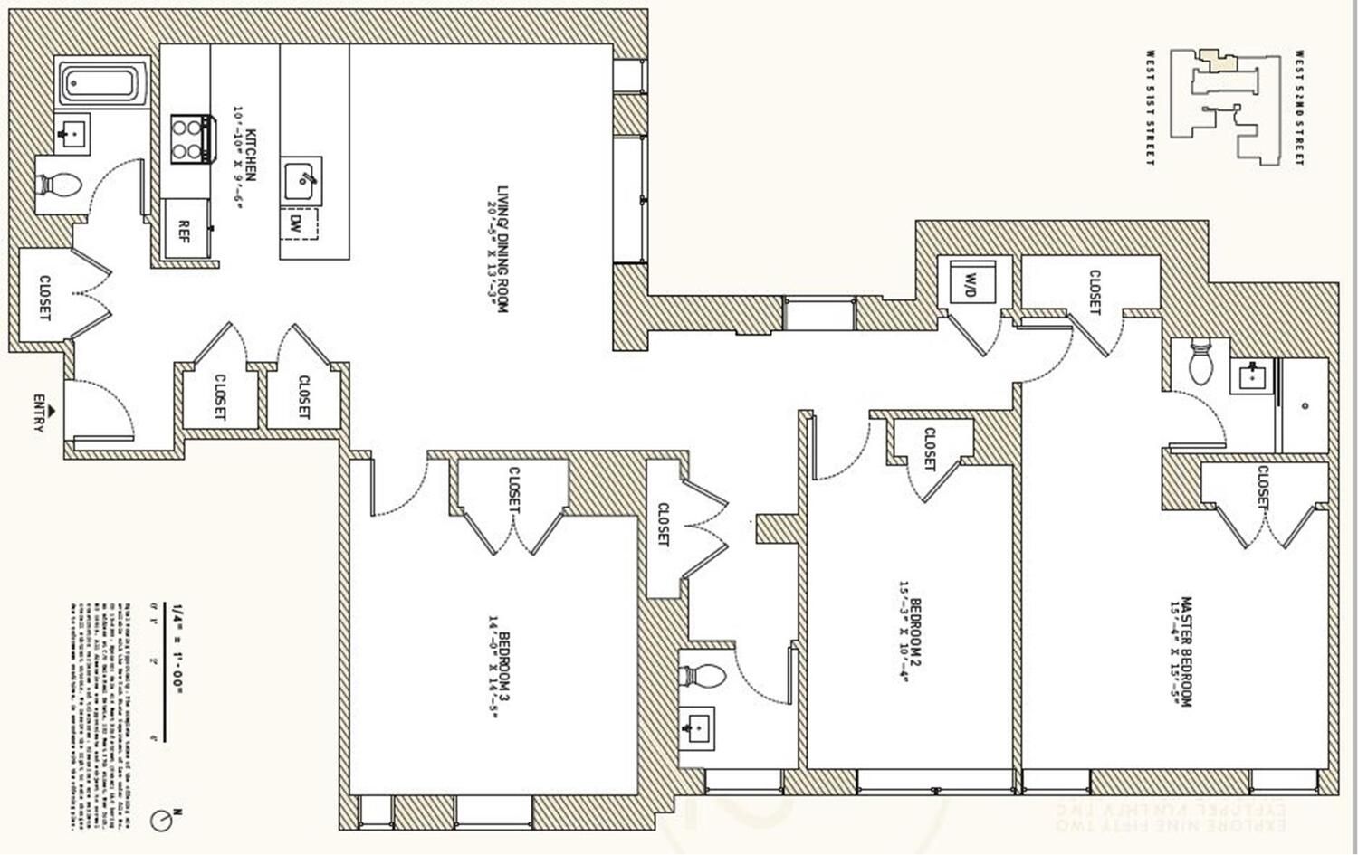 Floorplan for 416 West 52nd Street, 312