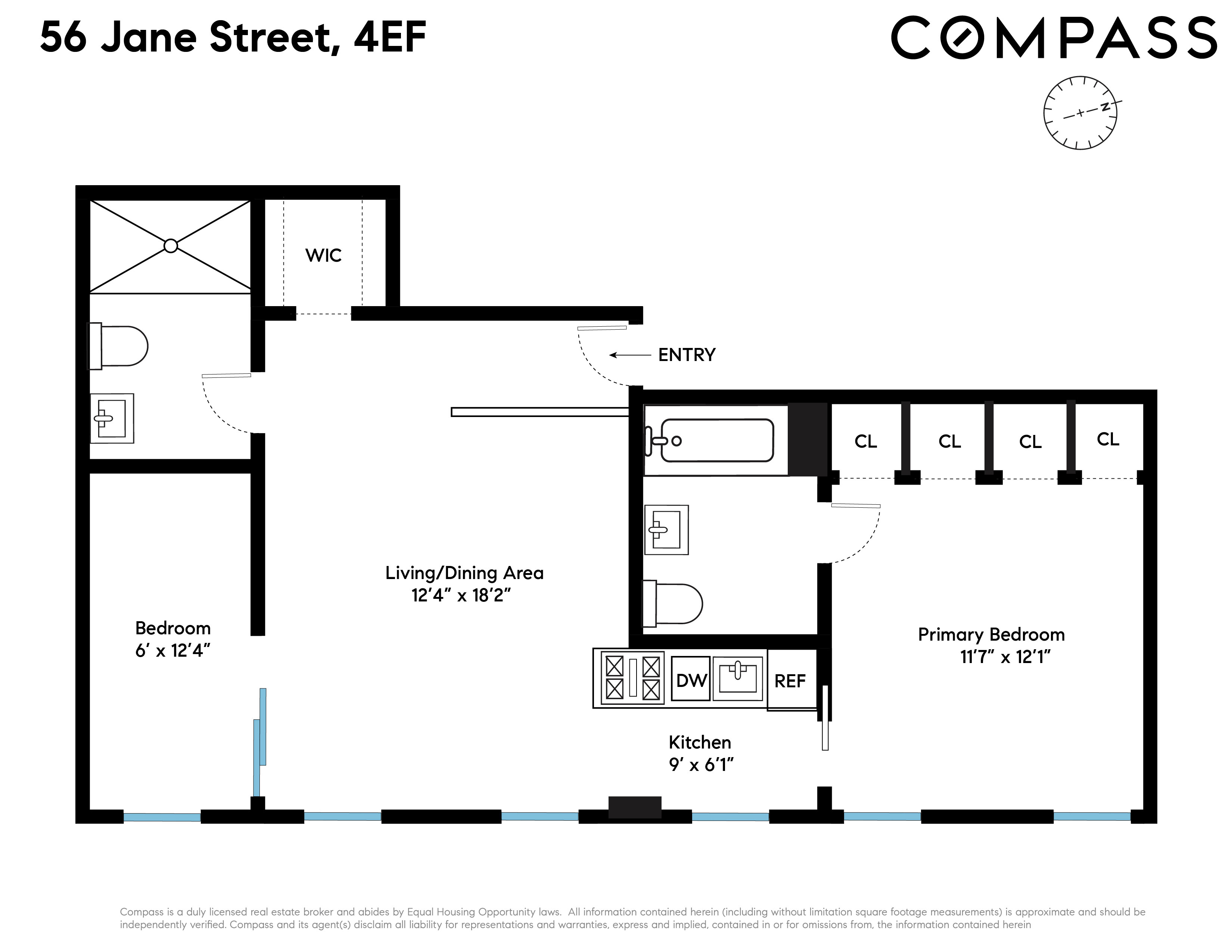 Floorplan for 56 Jane Street, 4EF