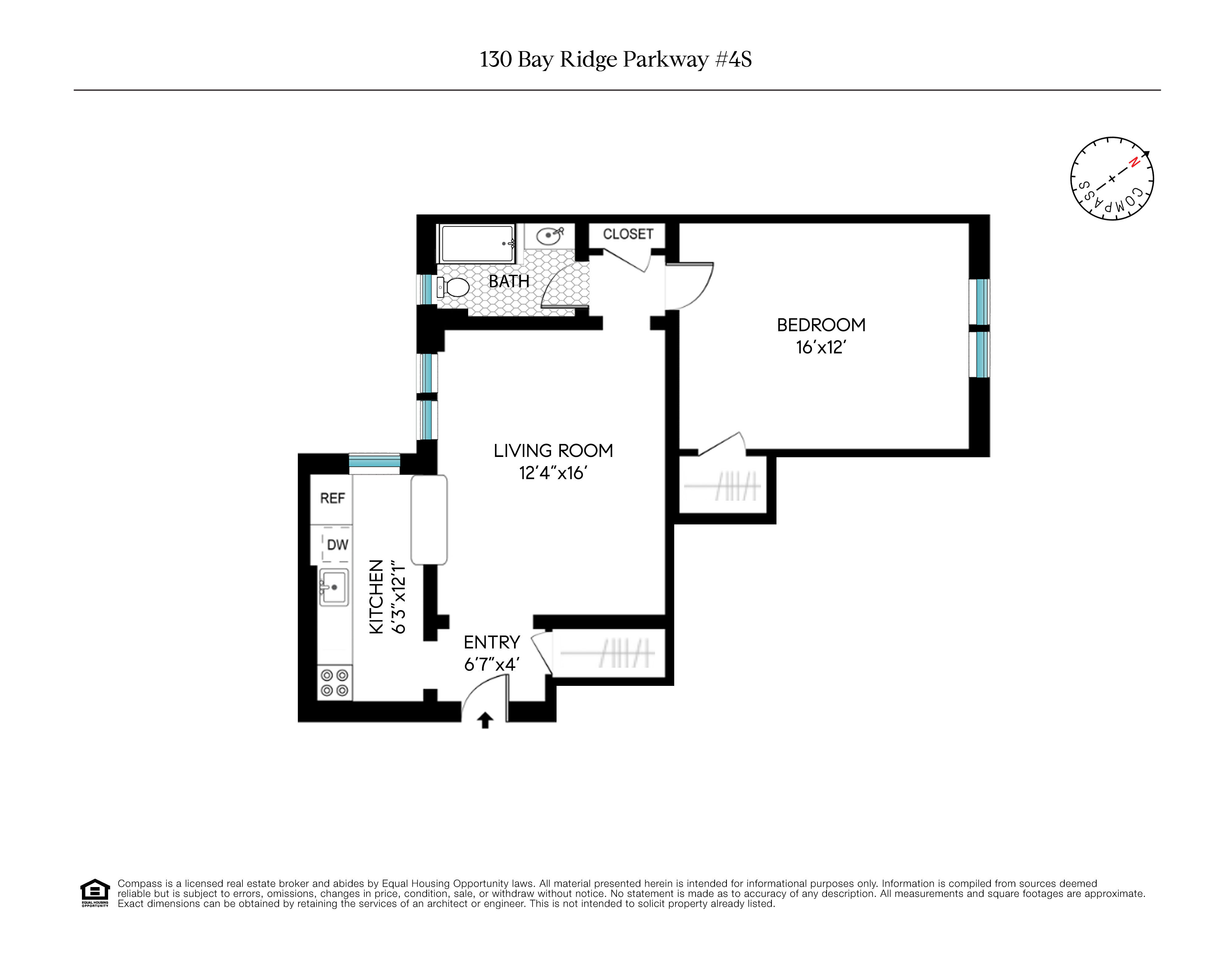 130 Bay Ridge Parkway, New York, NY 11209, 1 Bedroom Bedrooms, 3 Rooms Rooms,1 BathroomBathrooms,Residential,For Sale,Bay Ridge,COMP-1429671780321897593