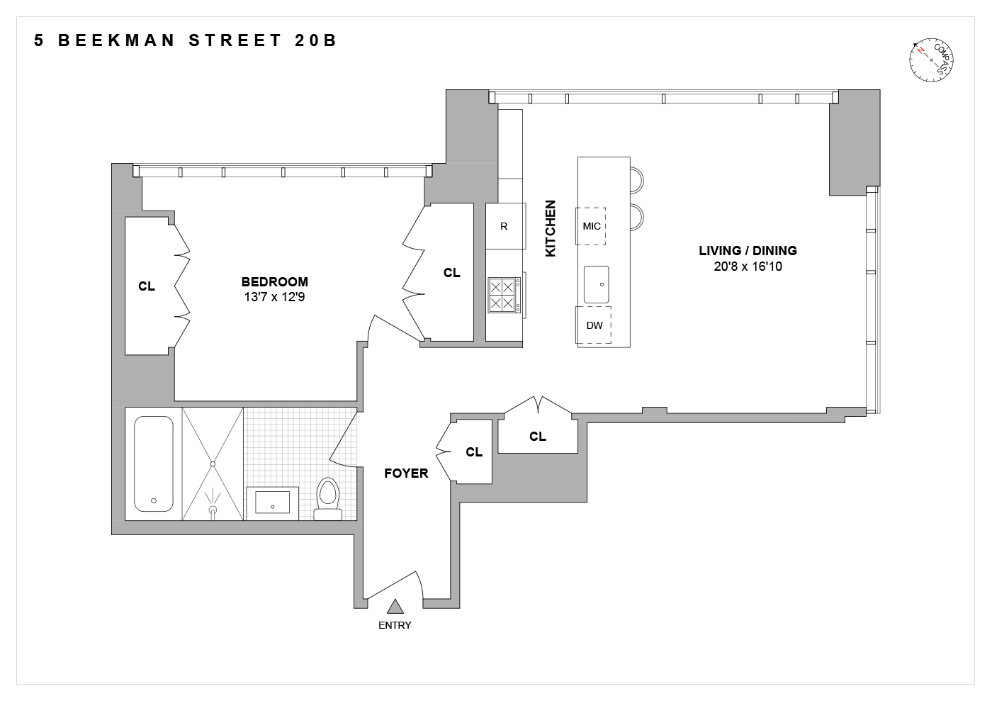 Floorplan for 5 Beekman Street, 20/B