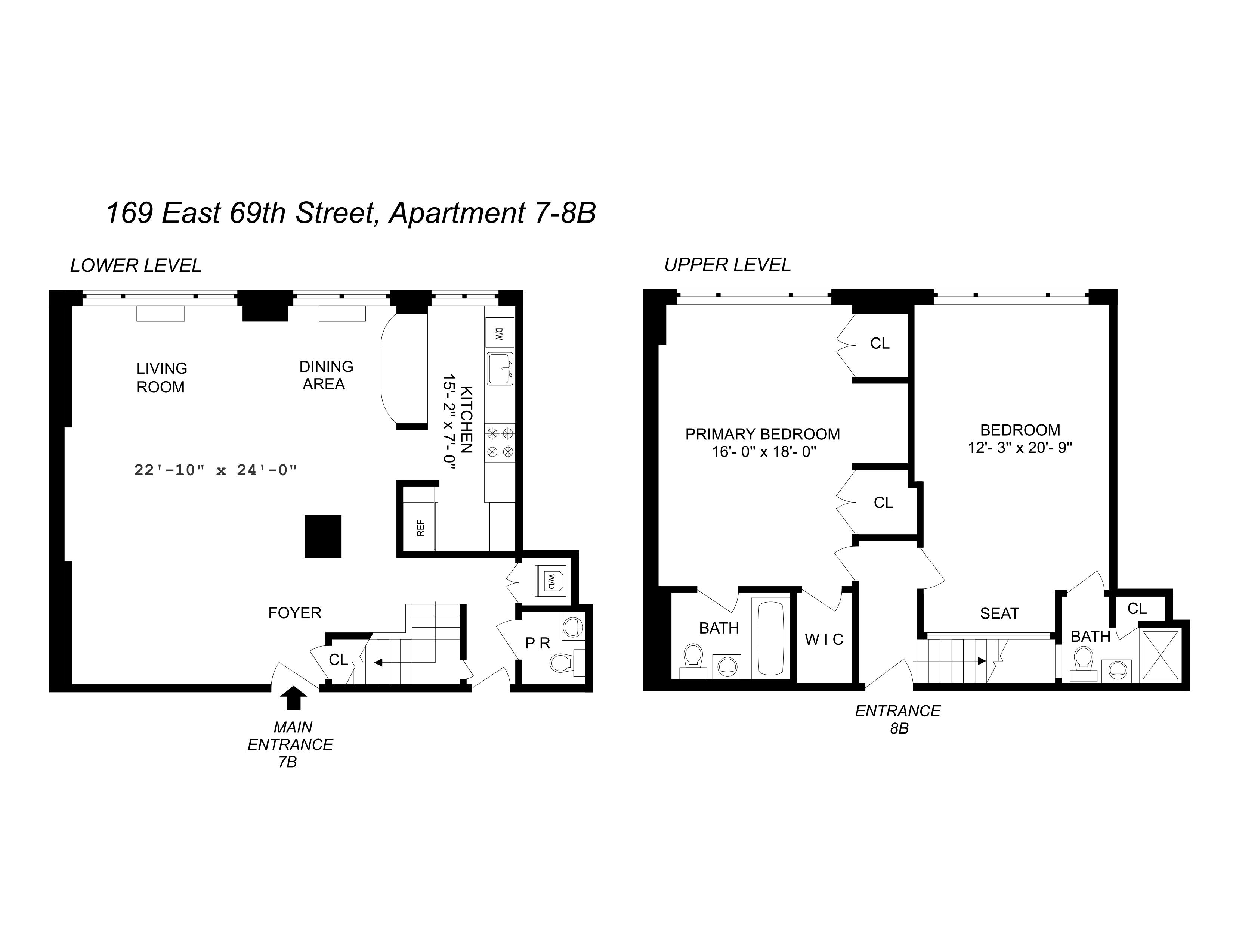 Floorplan for 169 East 69th Street, 7/8 B