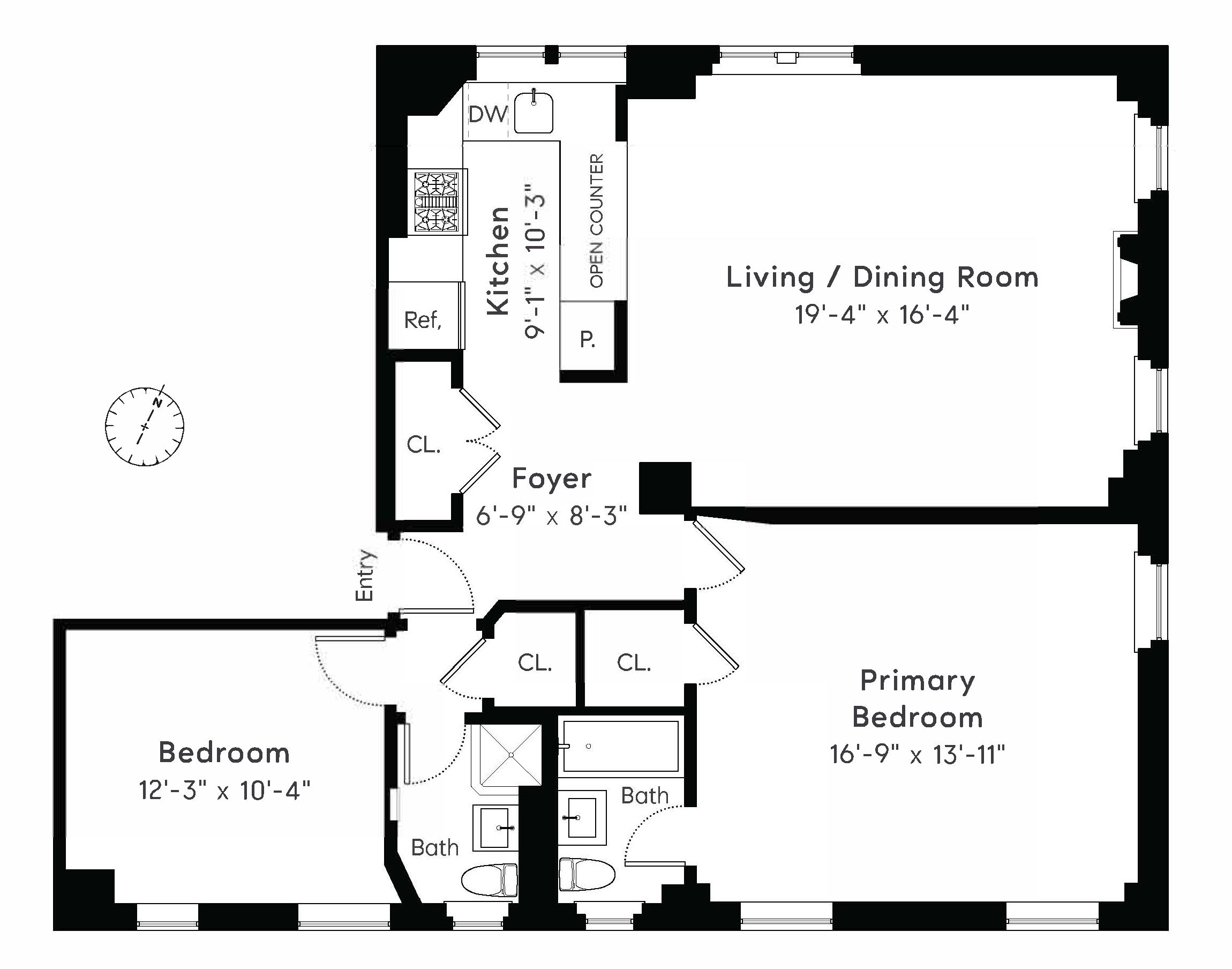 Floorplan for 929 Park Avenue, 6C