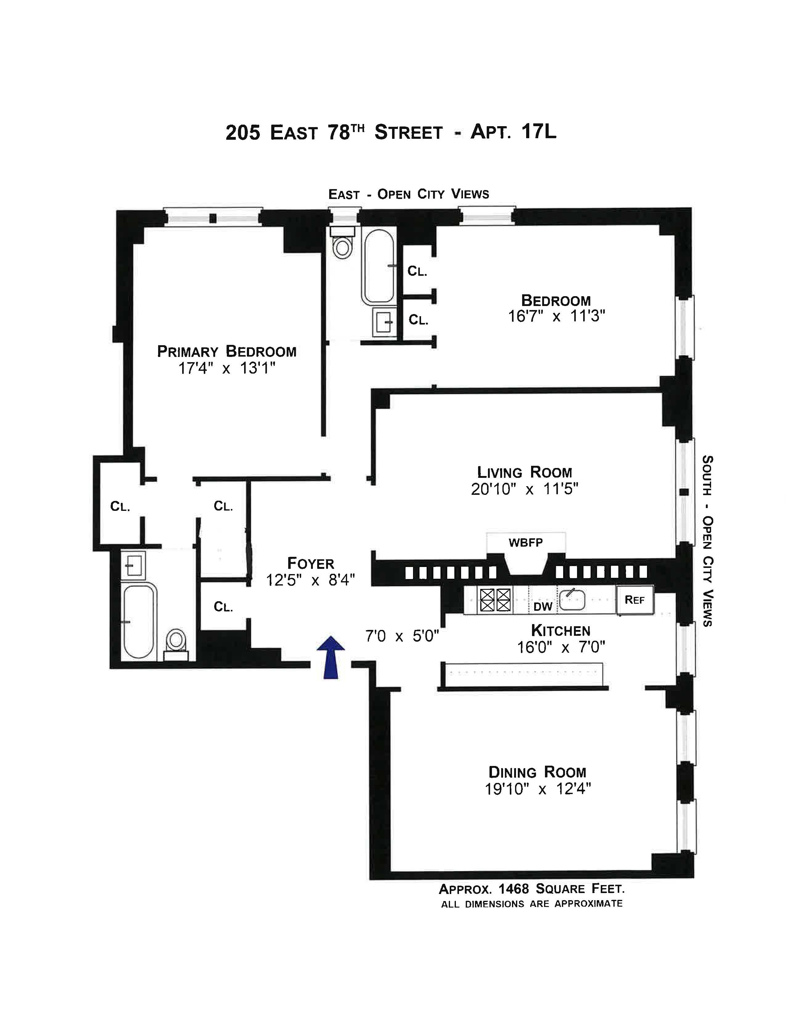 Floorplan for 205 East 78th Street, 17L