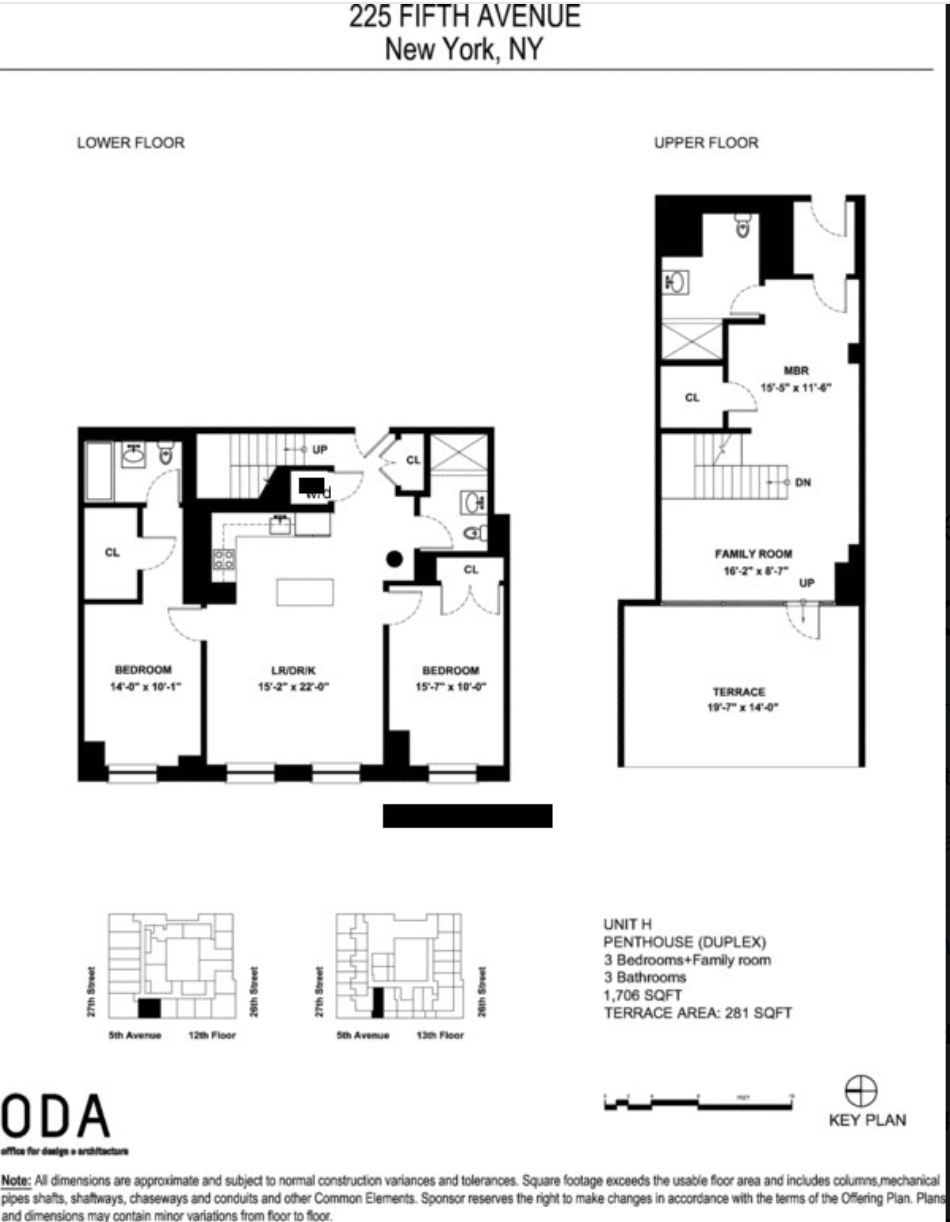 Floorplan for 225 5th Avenue, PHH