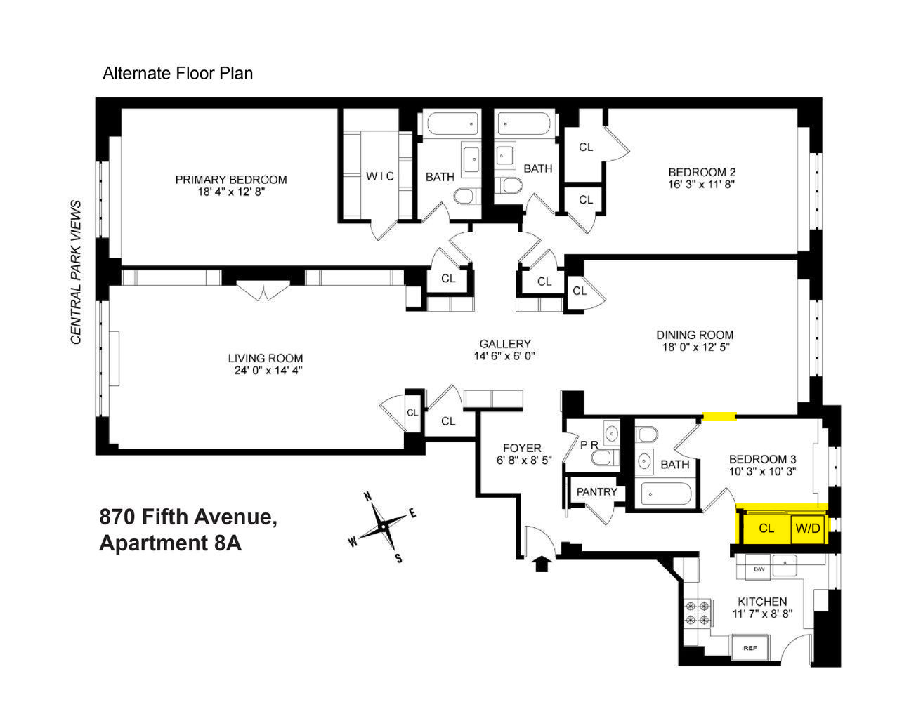 Floorplan for 870 5th Avenue, 8A