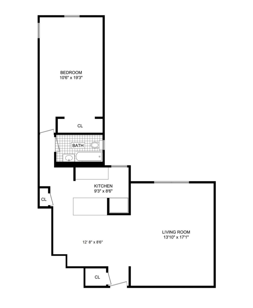 Floorplan for 205 West 95th Street, 5J