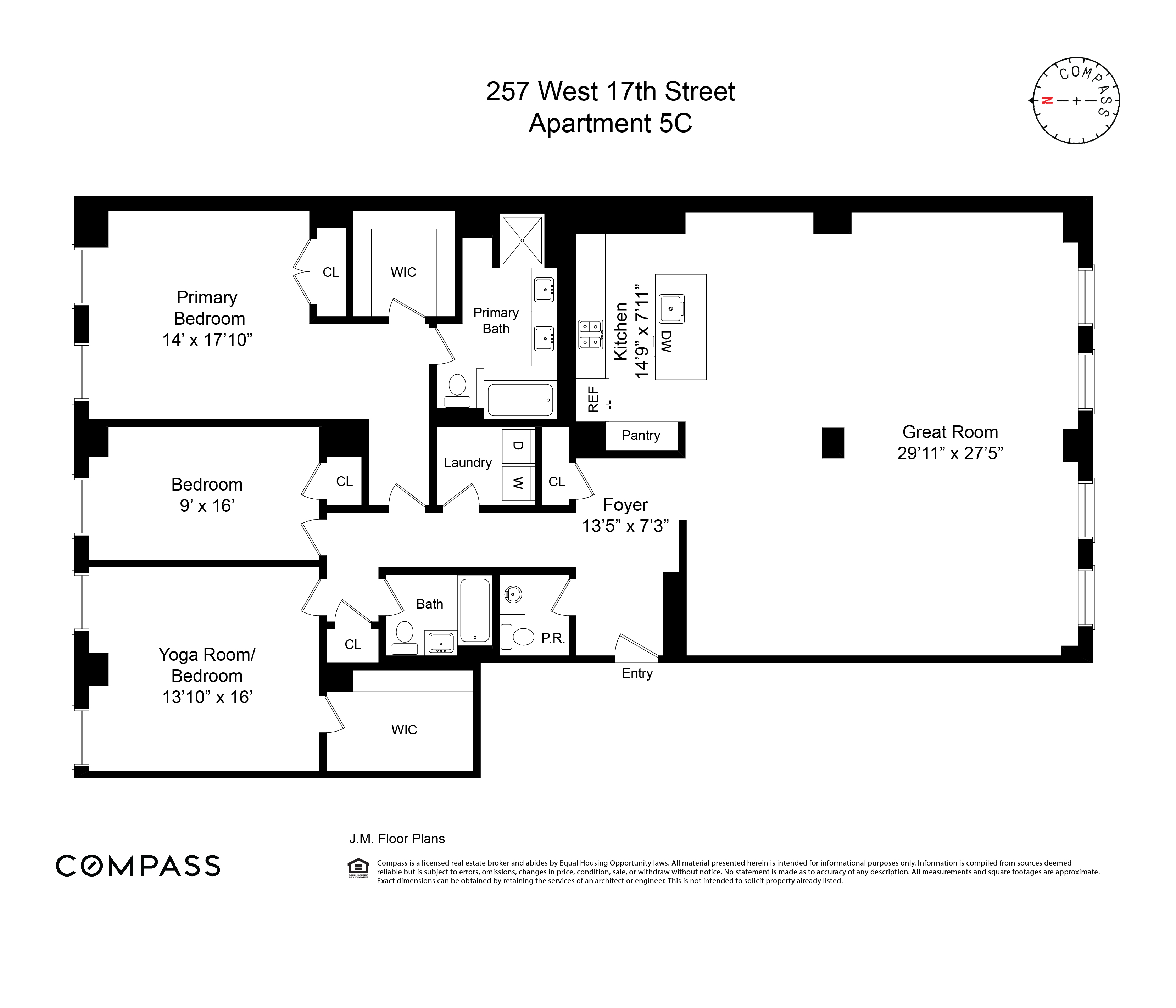 Floorplan for 257 West 17th Street, 5C