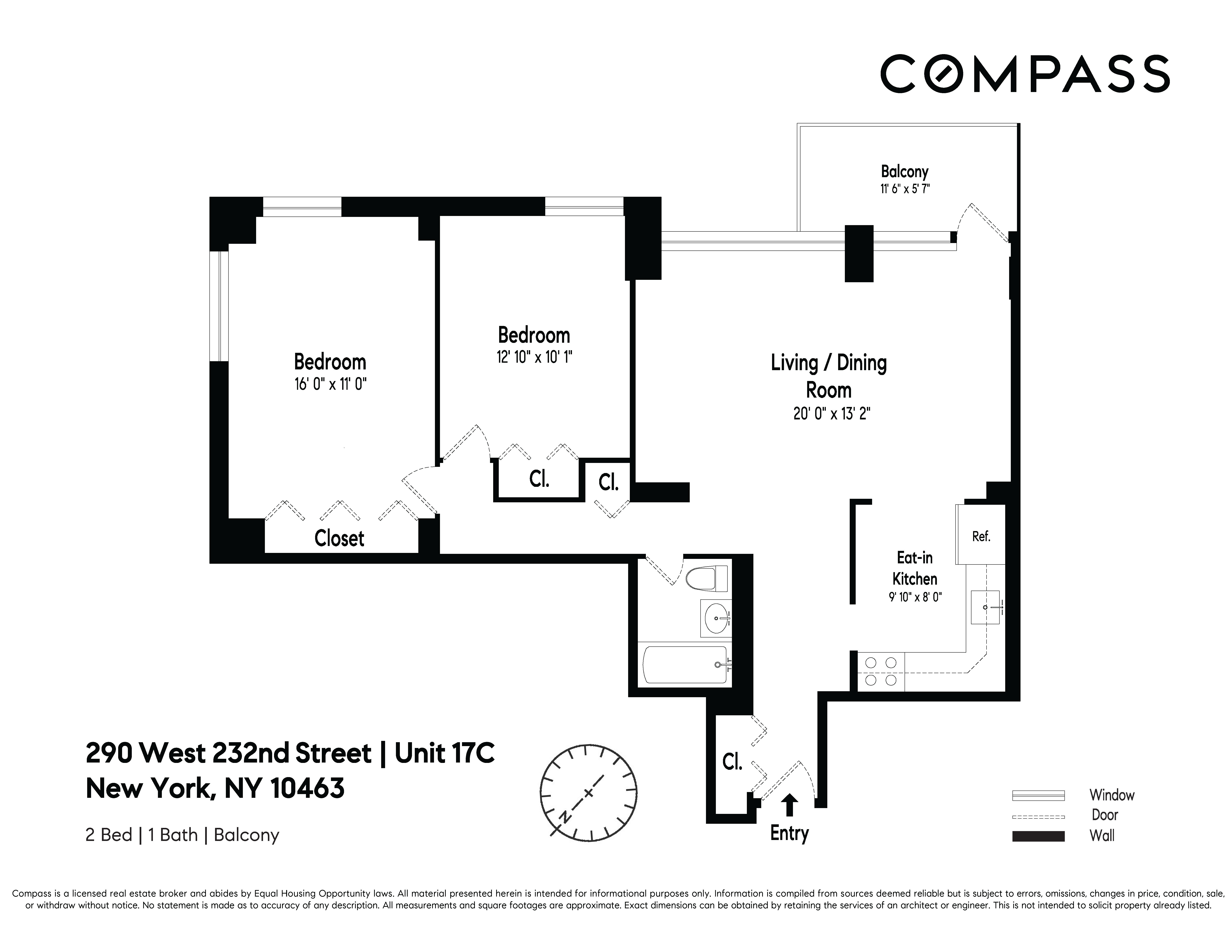 Floorplan for 290 West 232nd Street, 17C