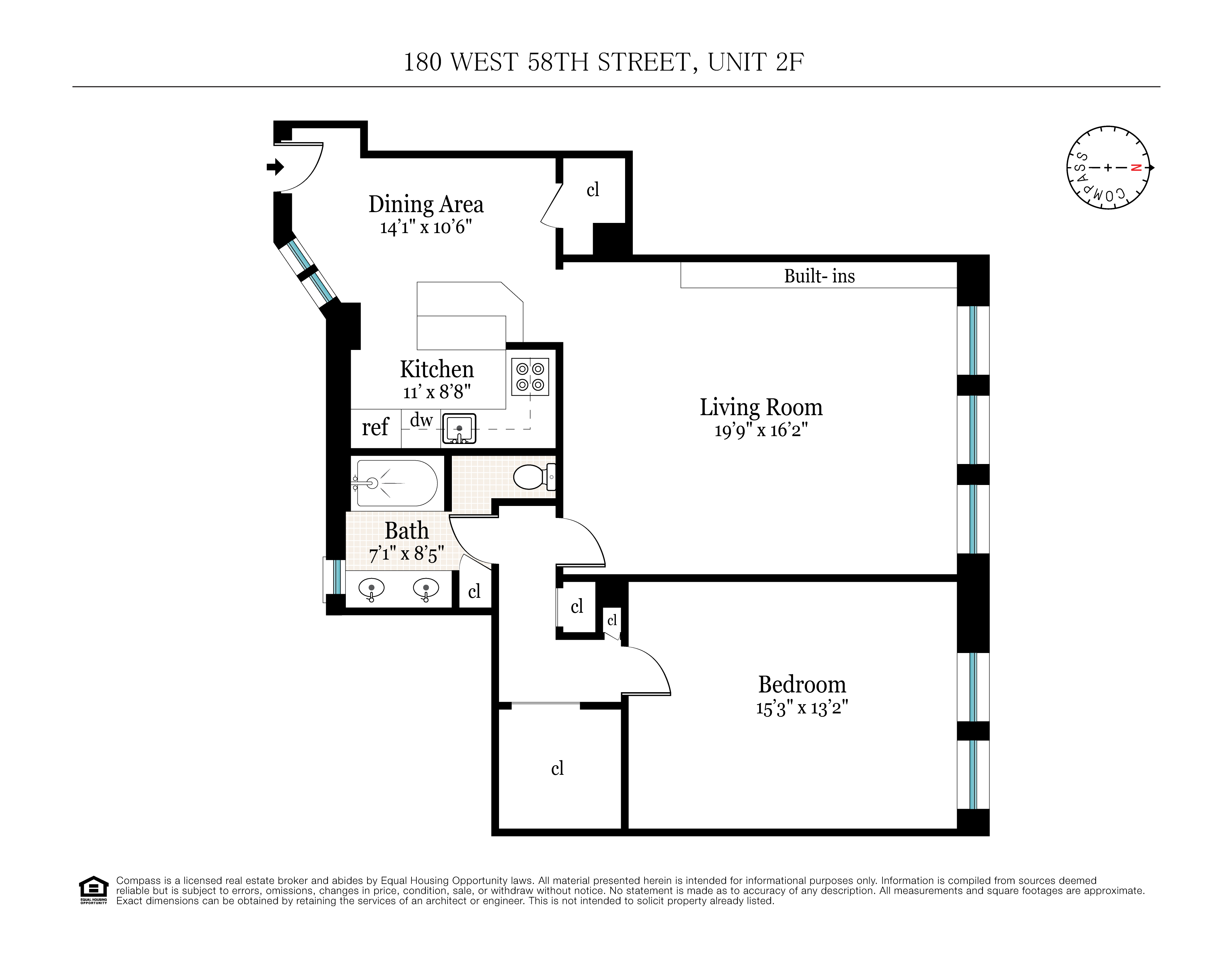 Floorplan for 180 West 58th Street, 2F