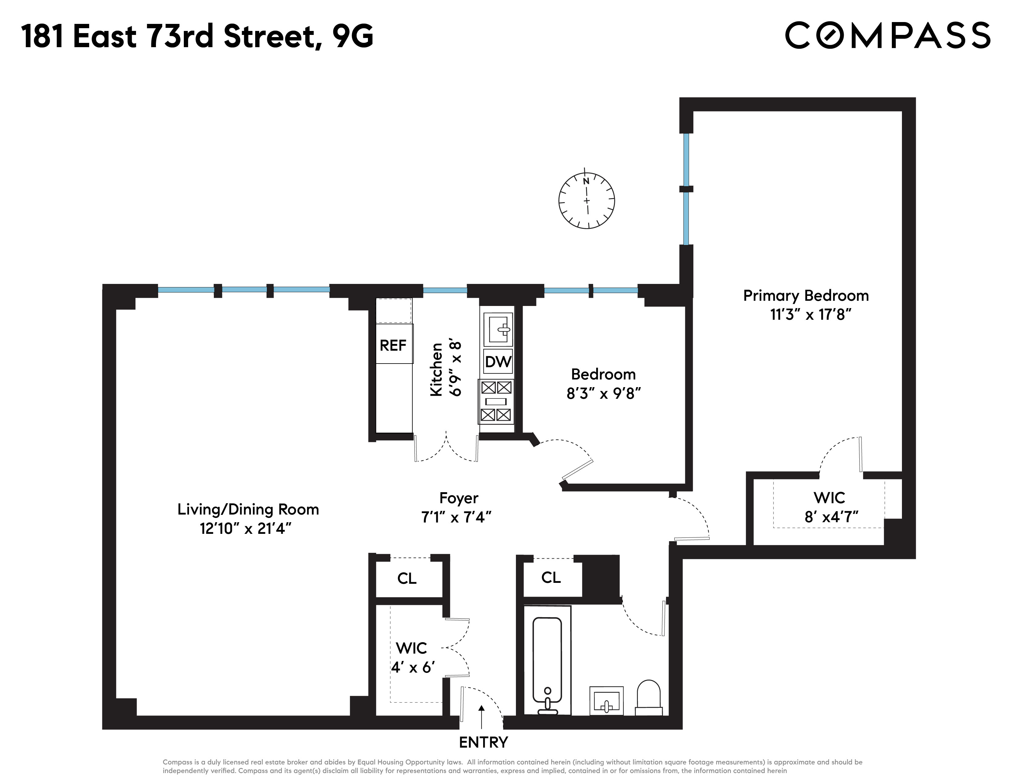 Floorplan for 181 East 73rd Street, 9G