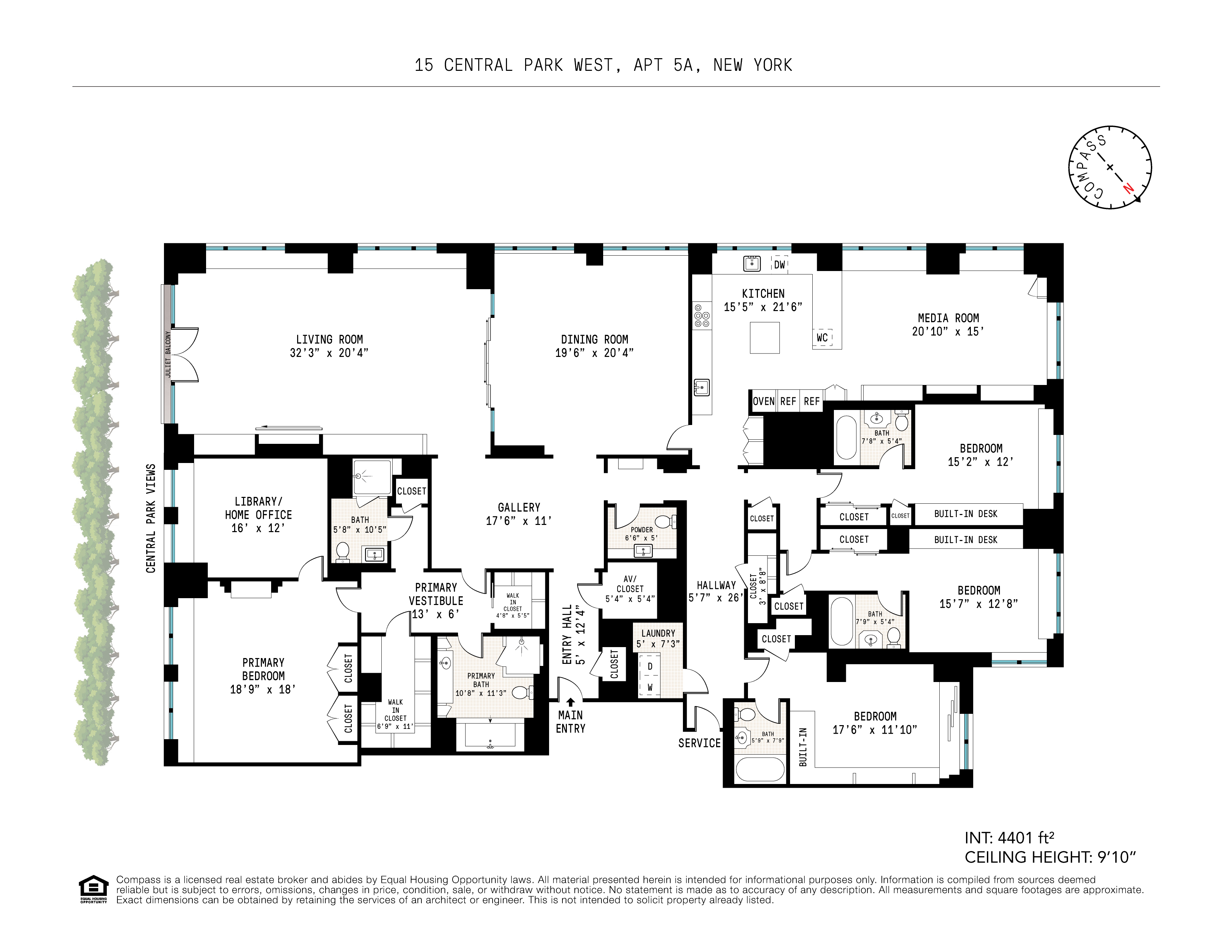 Floorplan for 15 Central Park, 5A