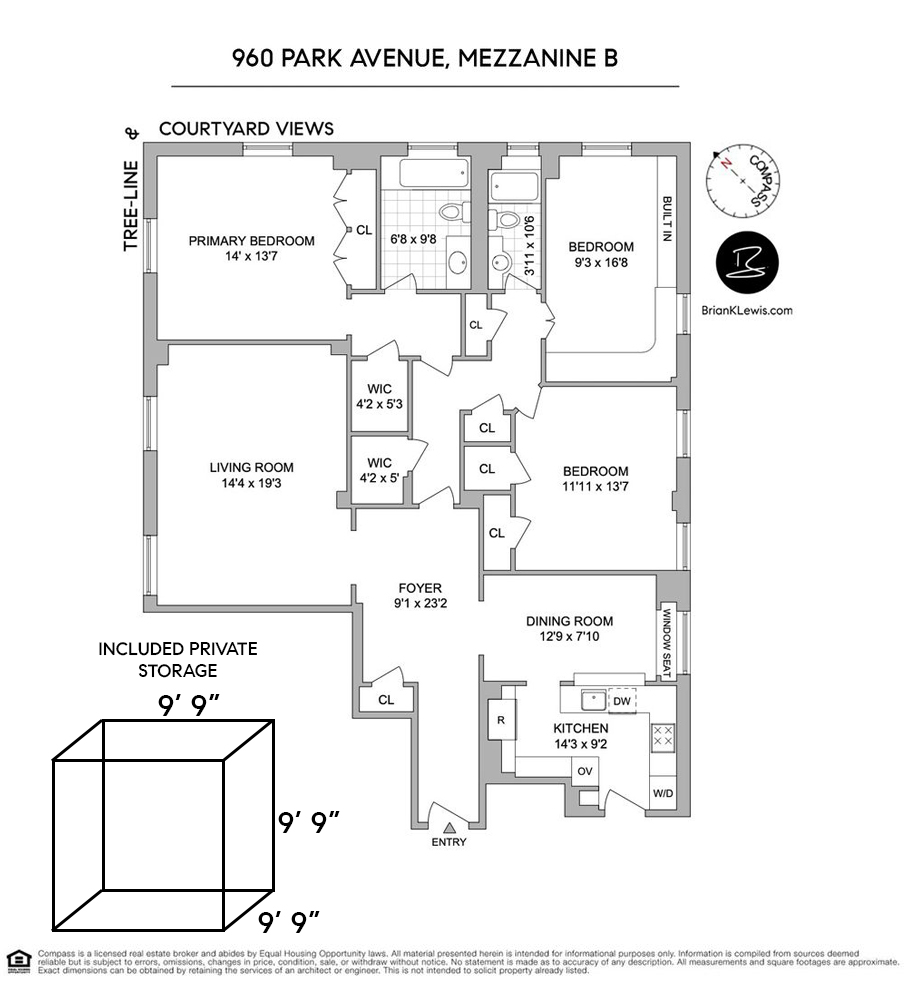 Floorplan for 960 Park Avenue, 1B