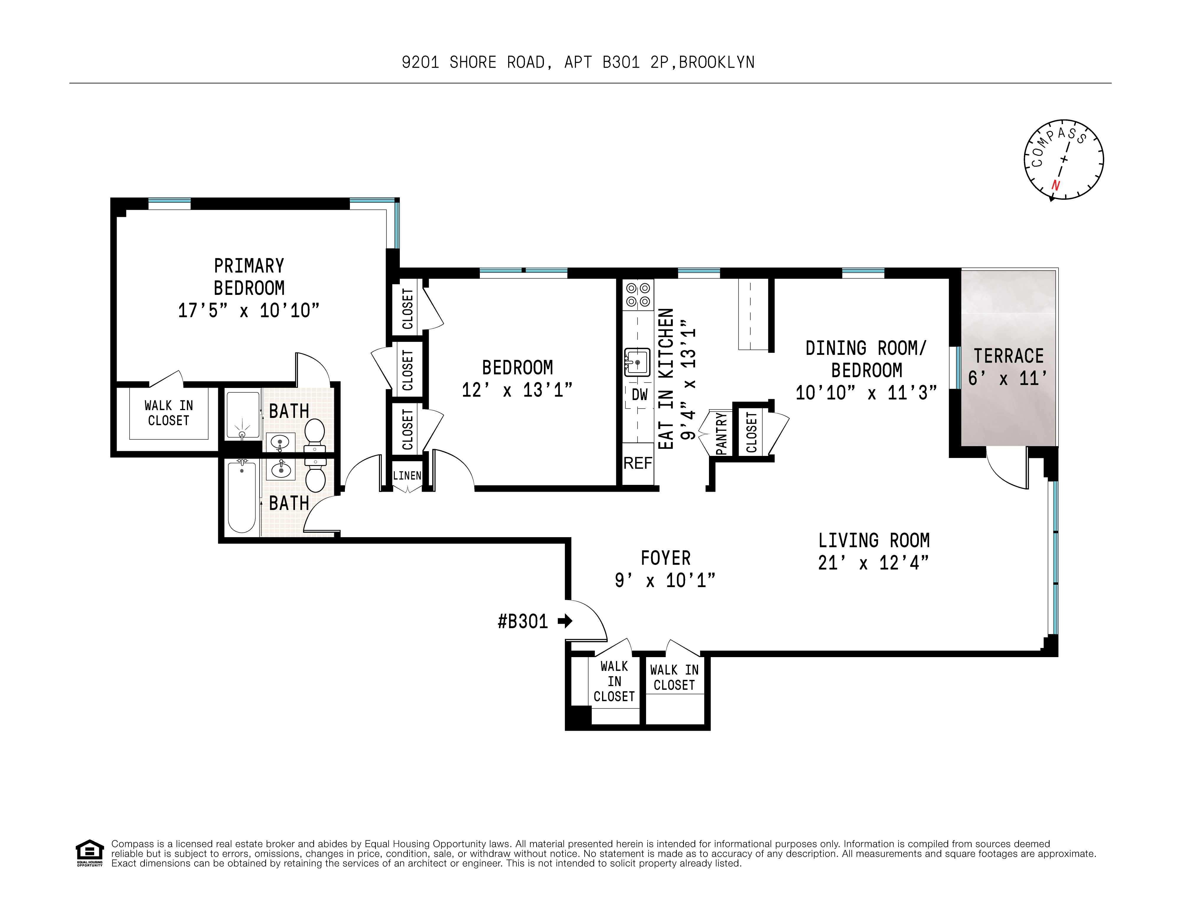 Floorplan for 9201 Shore Road, B301