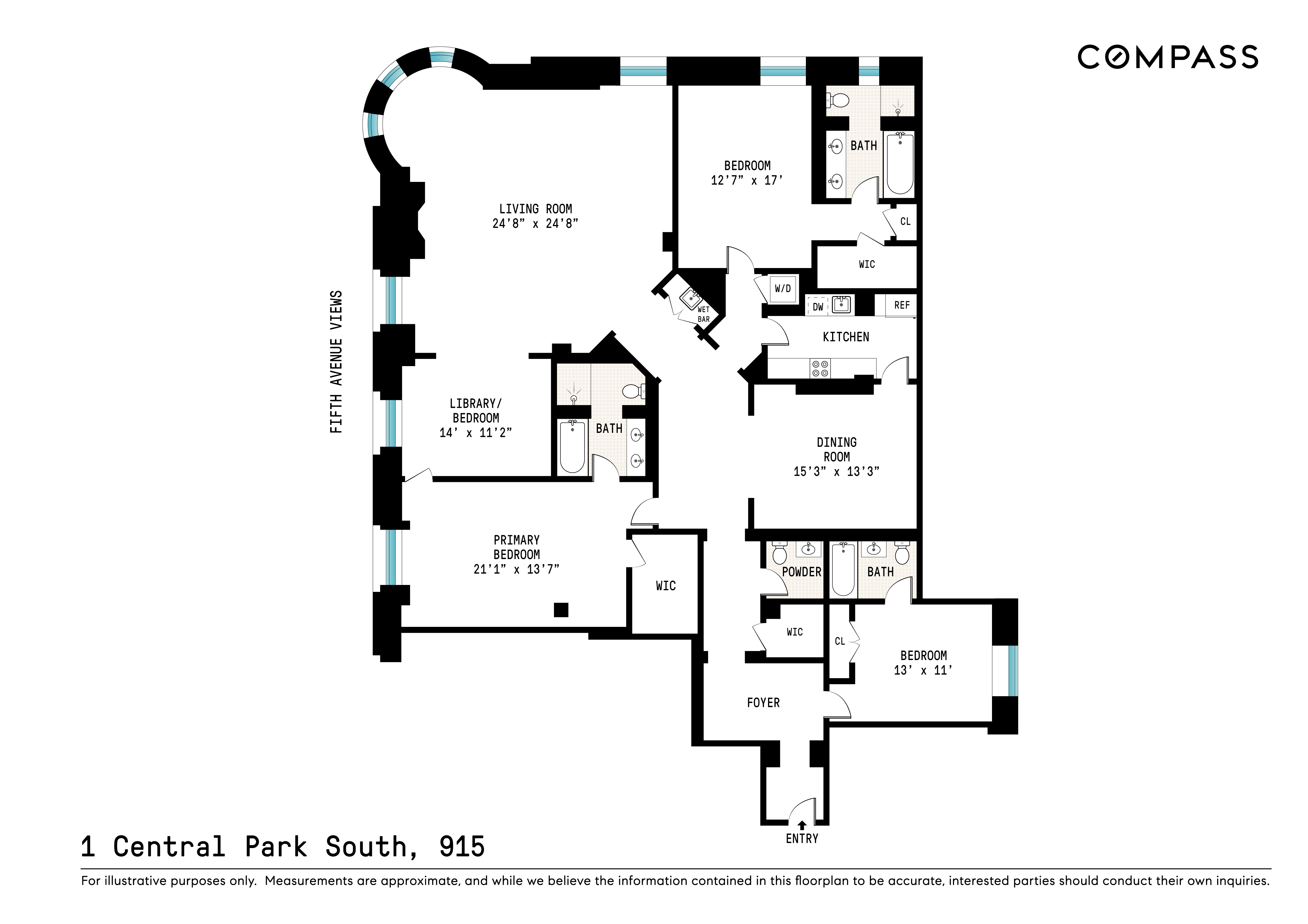 Floorplan for 1 Central Park, 915