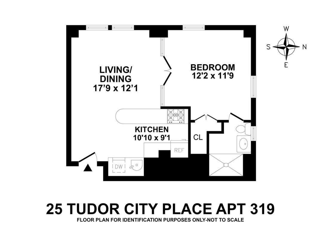 Floorplan for 25 Tudor City Place, 319