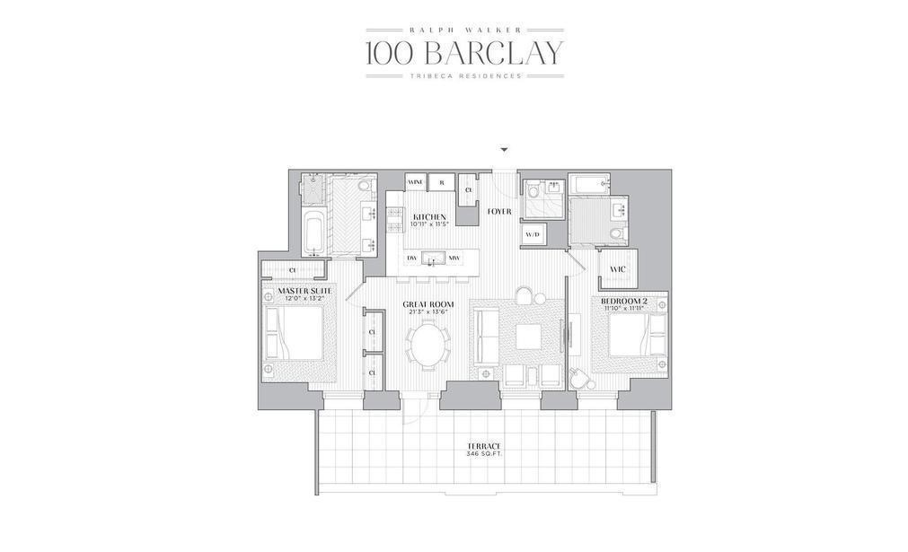 Floorplan for 100 Barclay Street, 14M