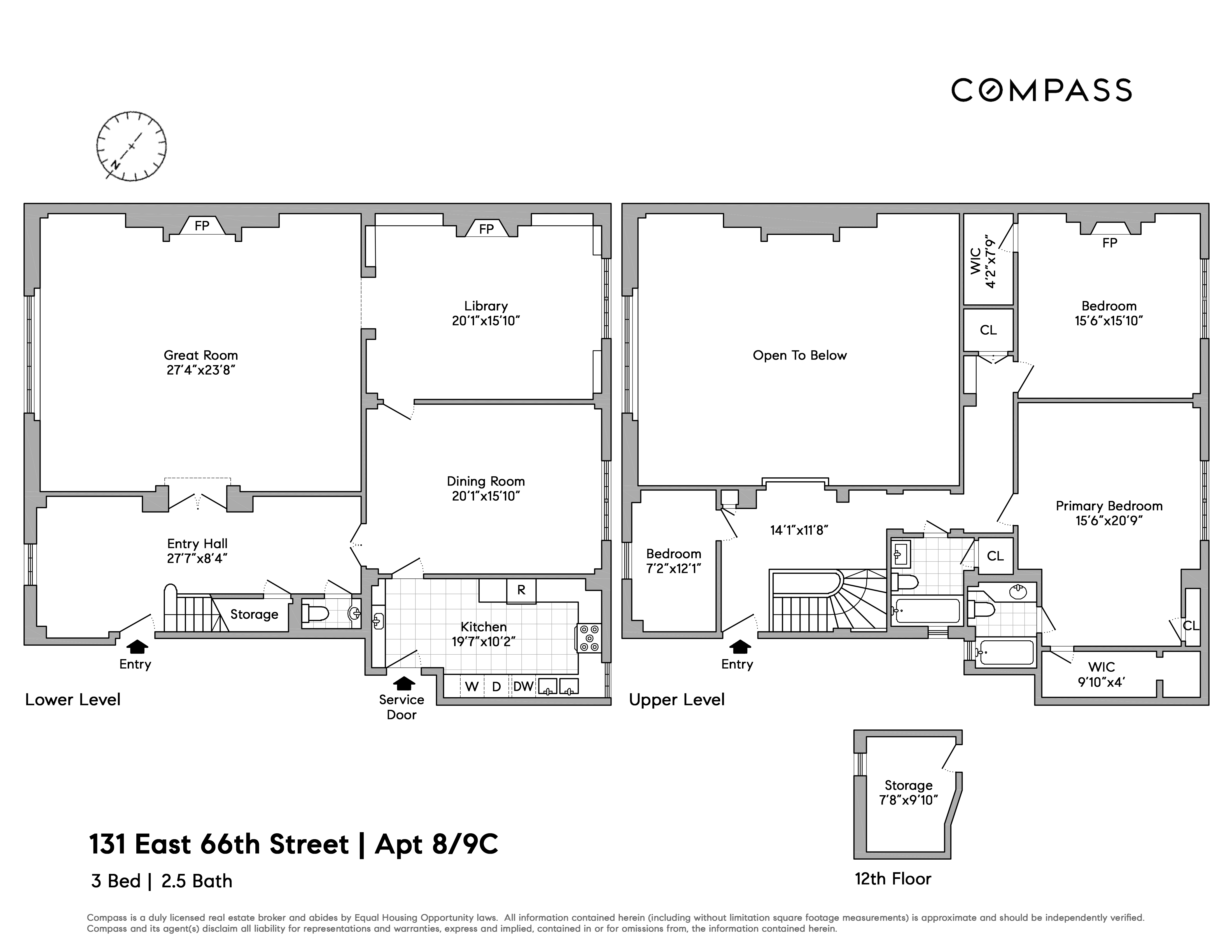 Floorplan for 131 East 66th Street, 8/9C