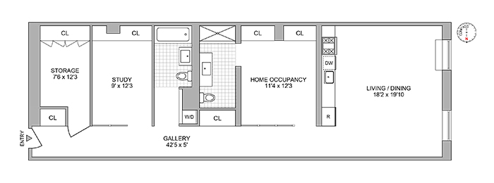 Floorplan for 365 Bridge Street, 8J