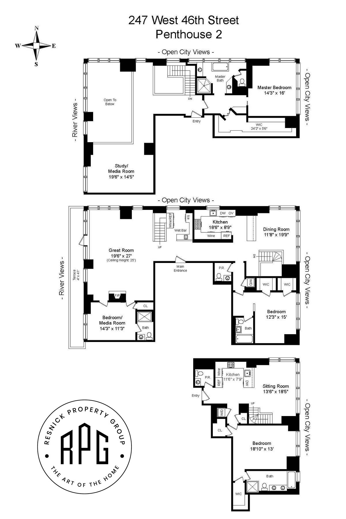 Floorplan for 247 West 46th Street, PH2