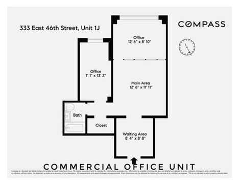 Floorplan for 333 East 46th Street, 1J
