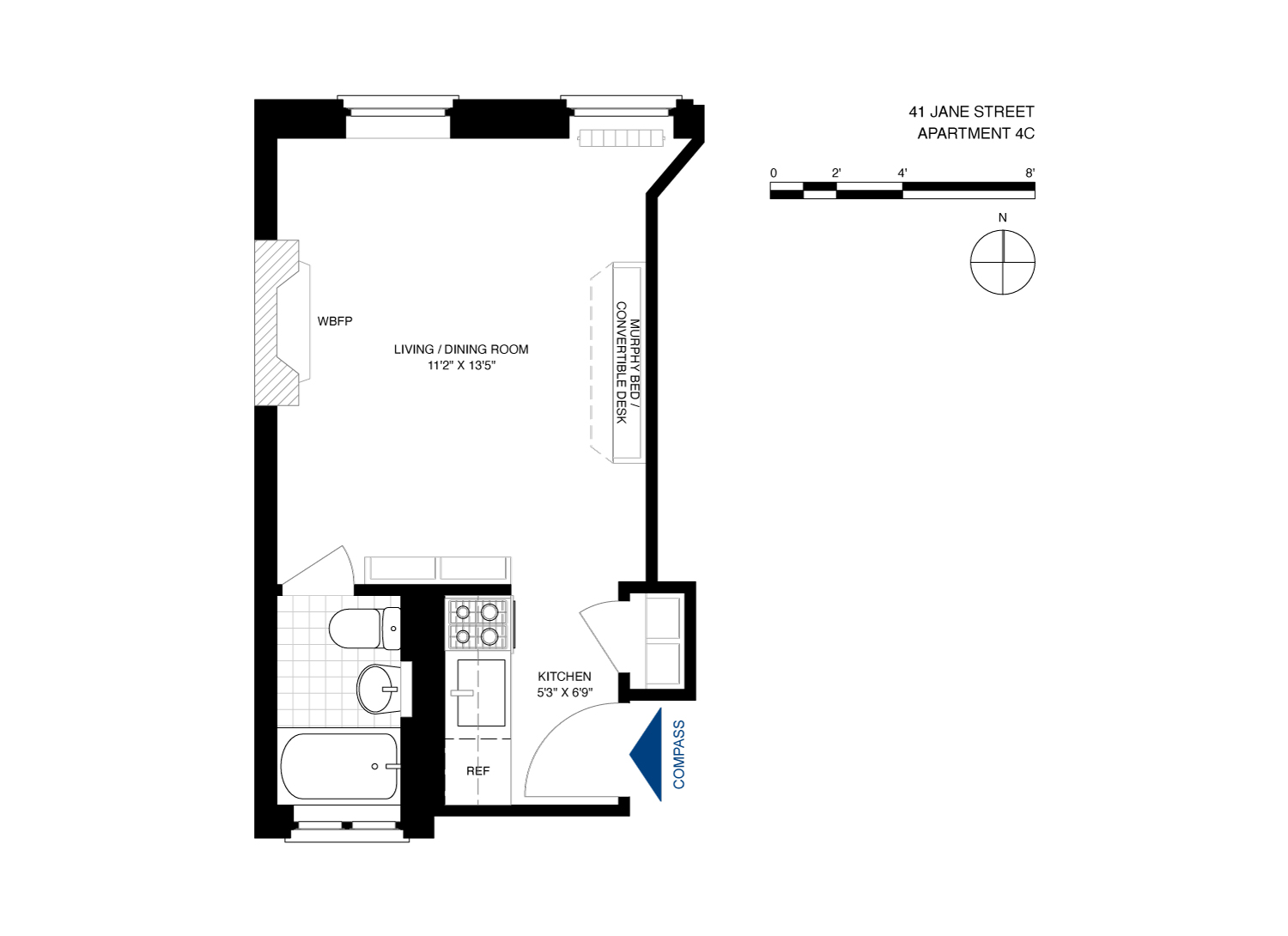 Floorplan for 41 Jane Street, 4C