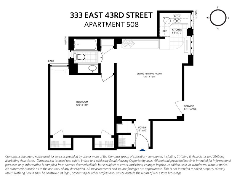 Floorplan for 333 East 43rd Street, 508