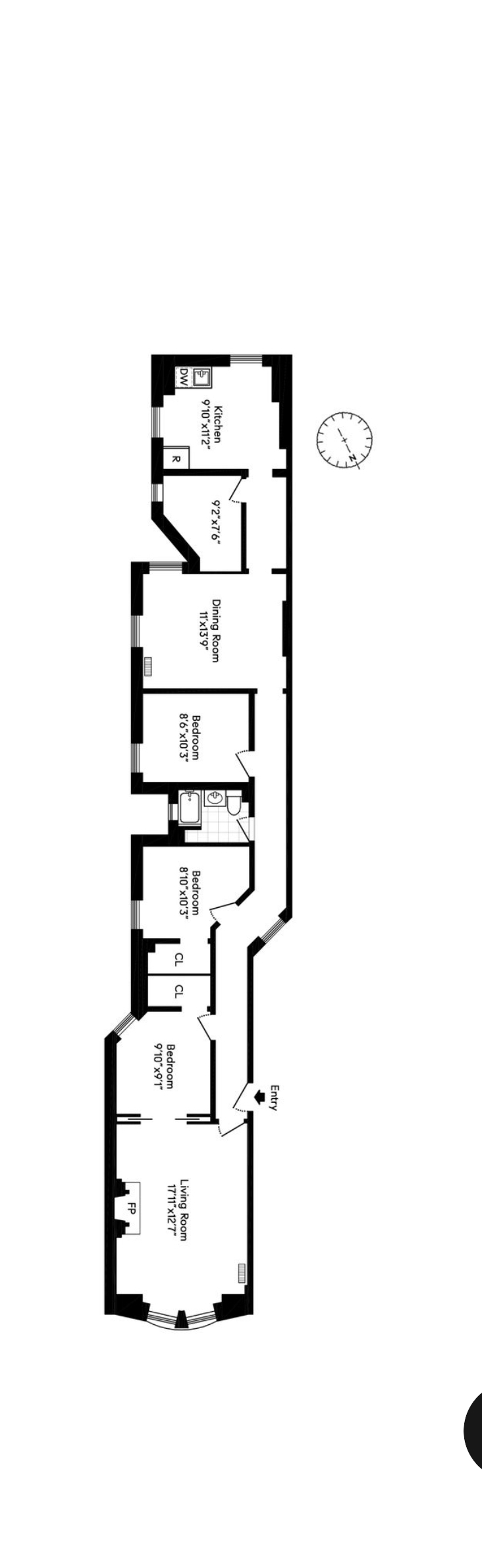 Floorplan for 202 West 78th Street, 2E