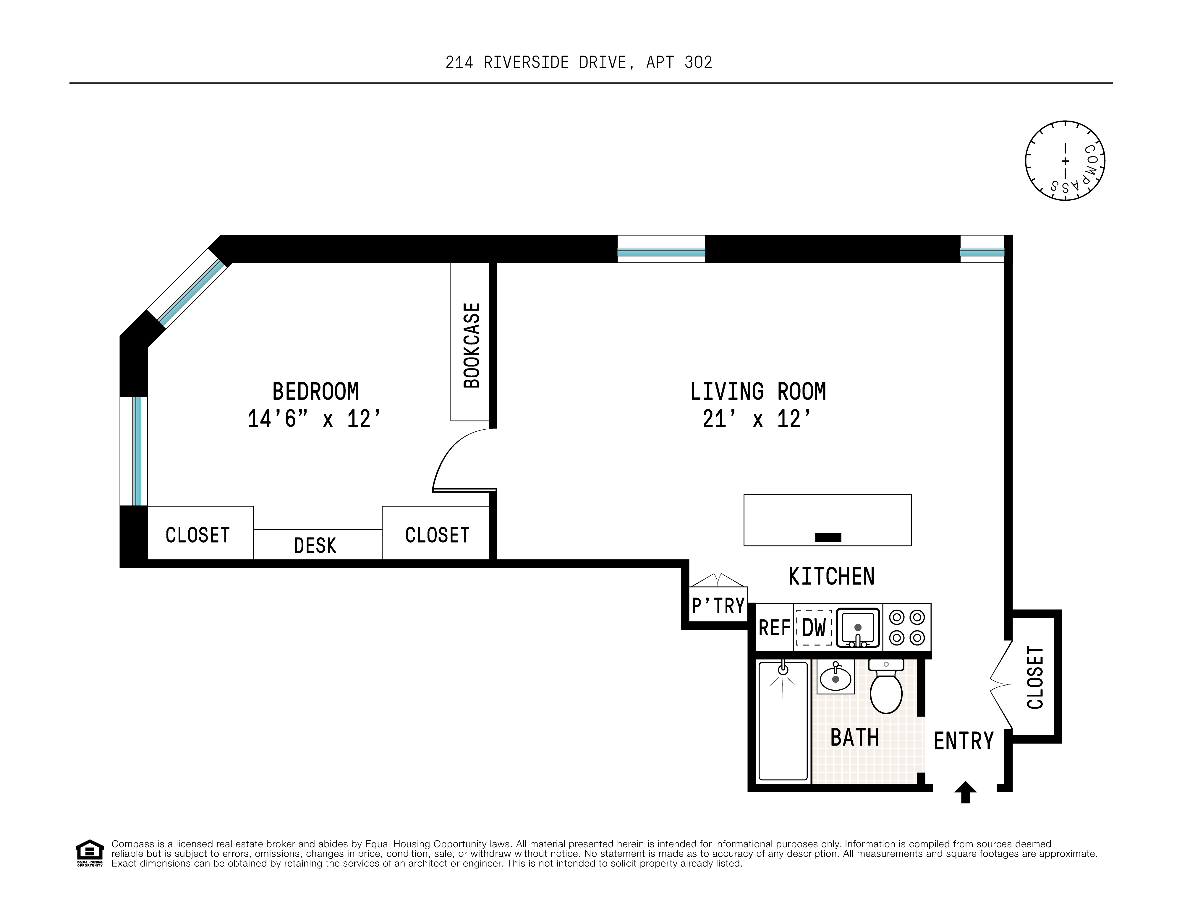 Floorplan for 214 Riverside Drive, 302