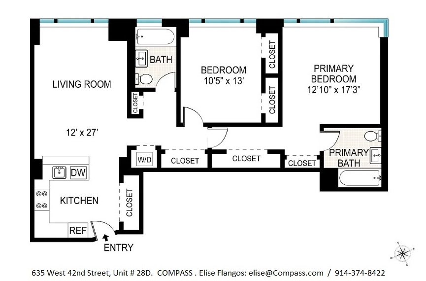 Floorplan for 635 West 42nd Street, 28D