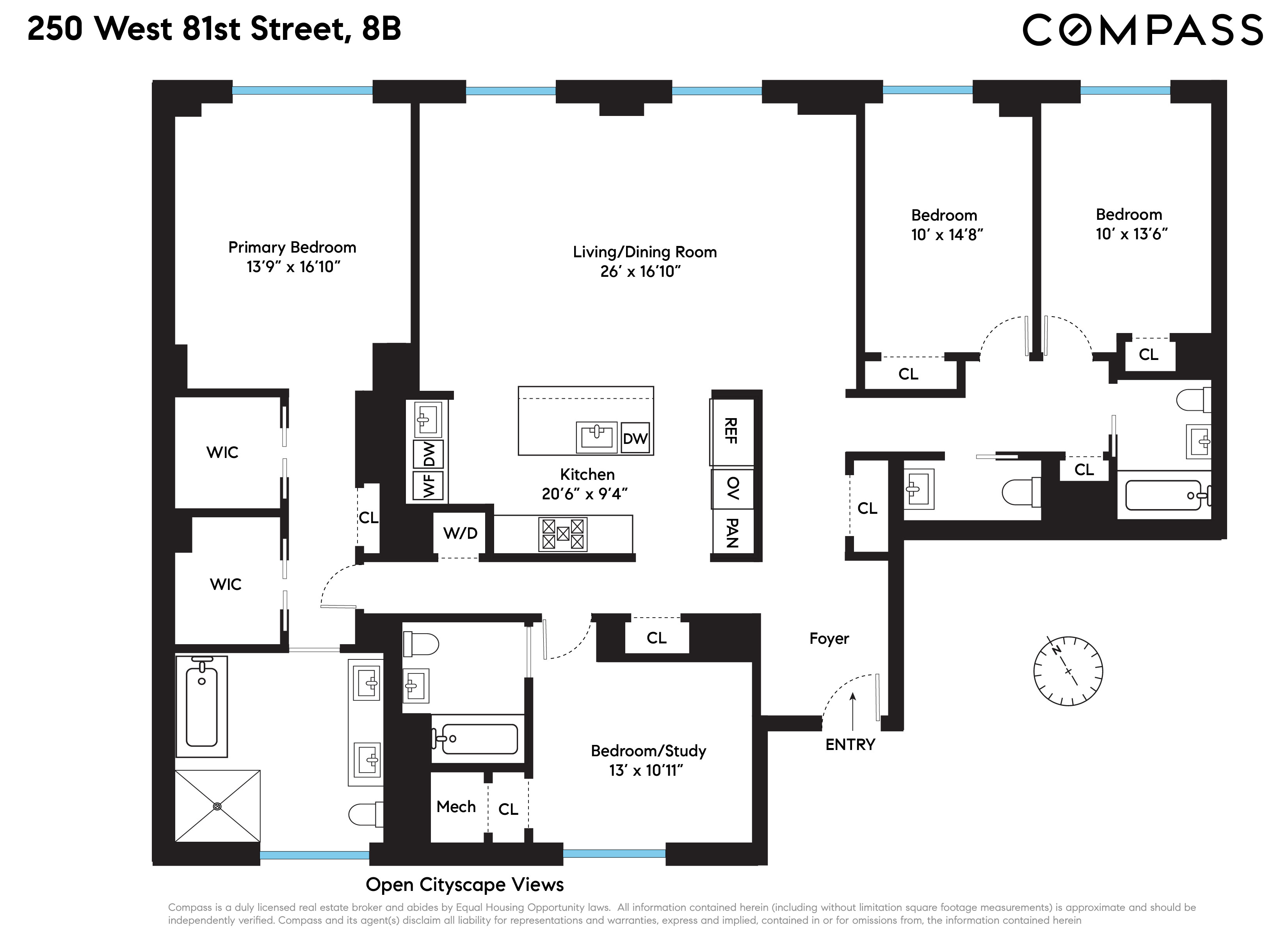 Floorplan for 250 West 81st Street, 8B