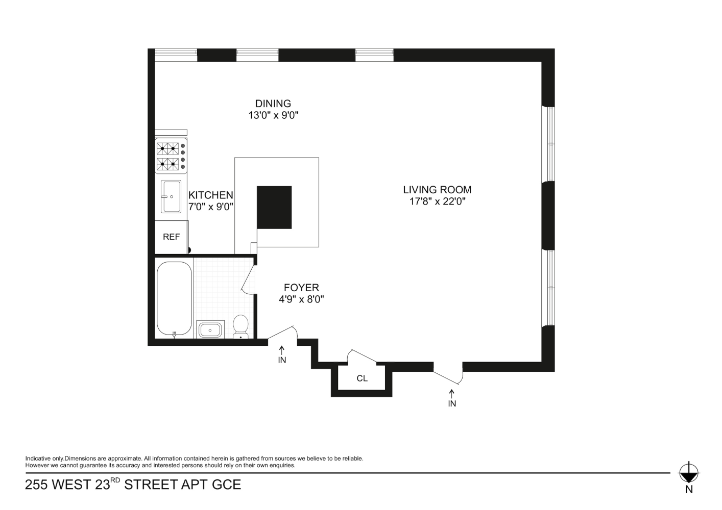Floorplan for 250 West 24th Street, GCE