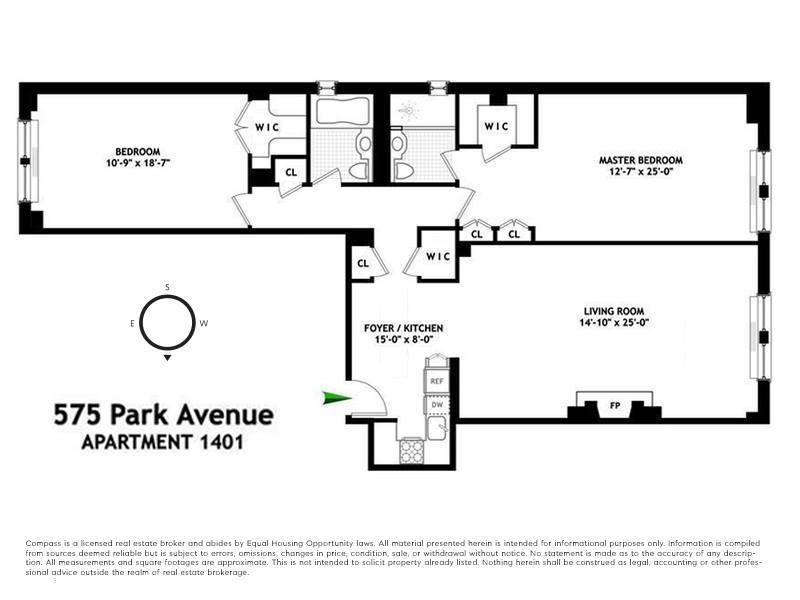 Floorplan for 575 Park Avenue, 1401