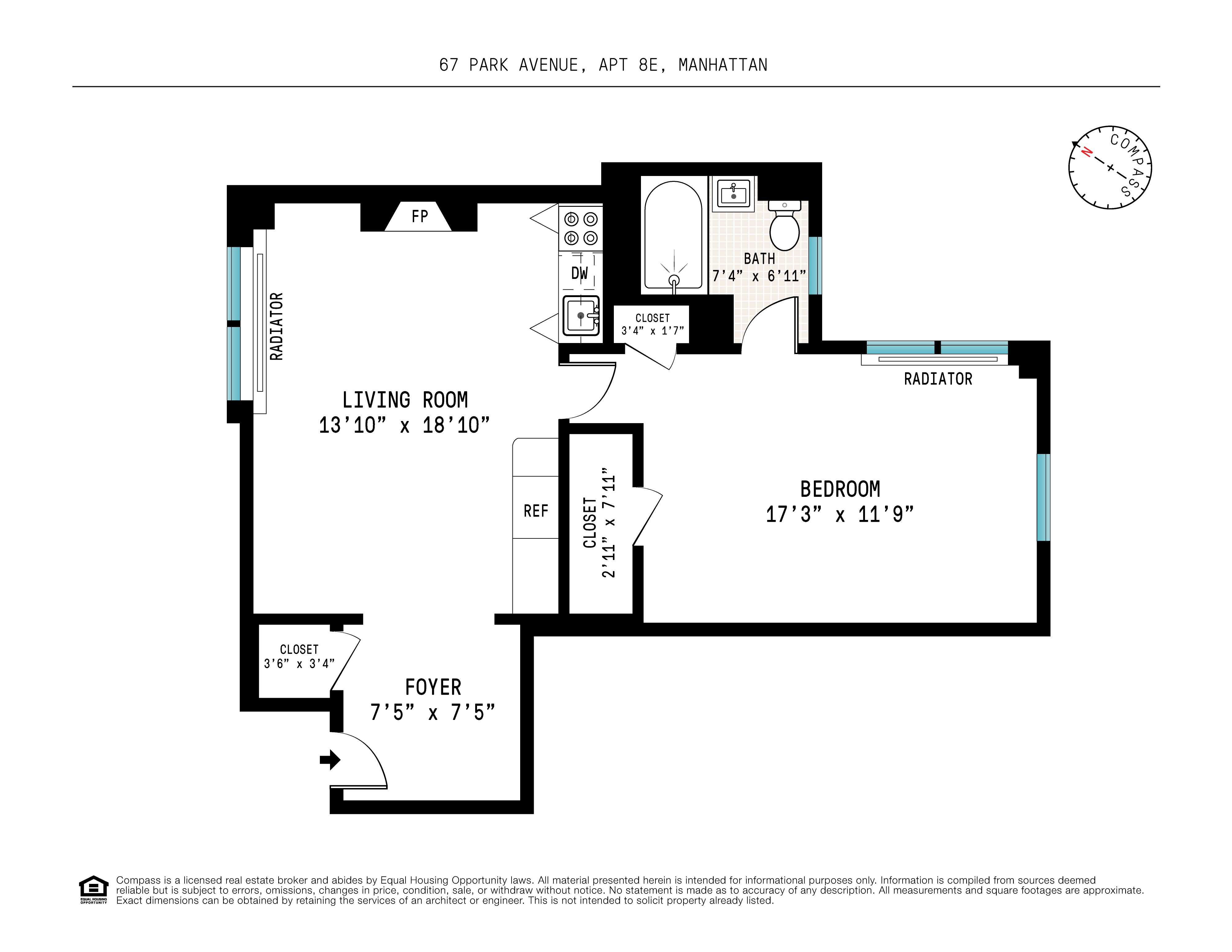 Floorplan for 67 Park Avenue, 8E