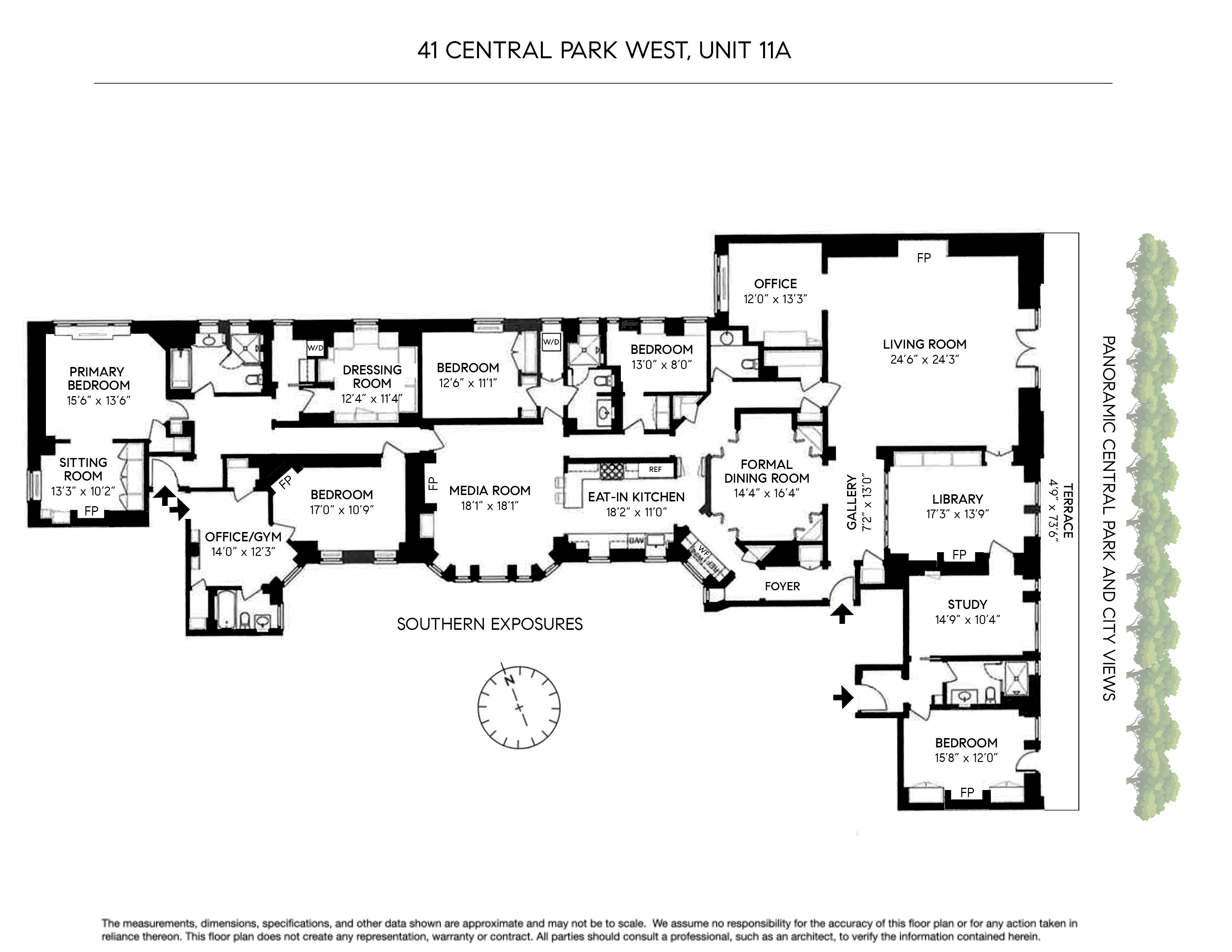 Floorplan for 41 Central Park, 11A
